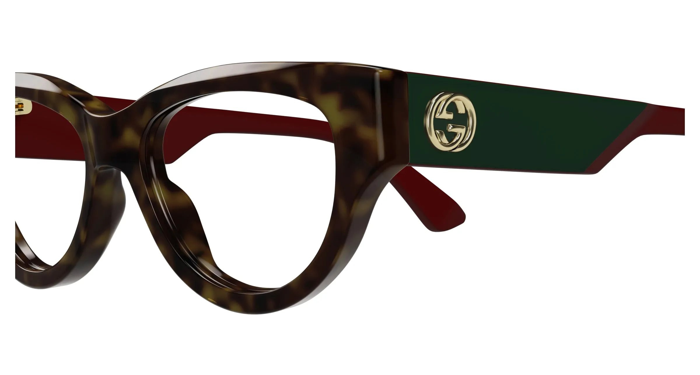 Gucci GG1665O 002 Montature da vista Acetato Havana Trasparente Cat Eye - immagine 3