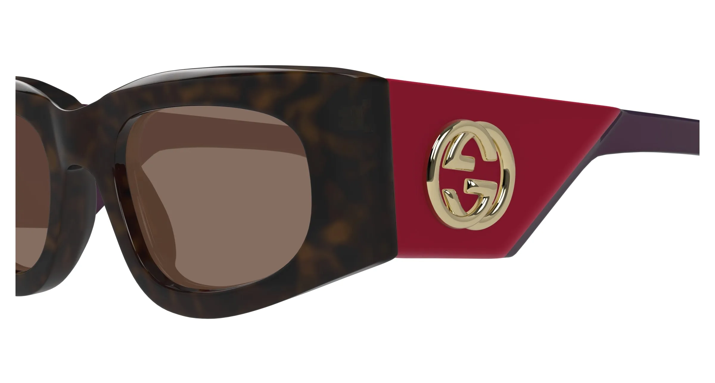 Gucci Donna GG1664S 004 Occhiali da sole Acetato Havana Marrone Squadrata - immagine 3