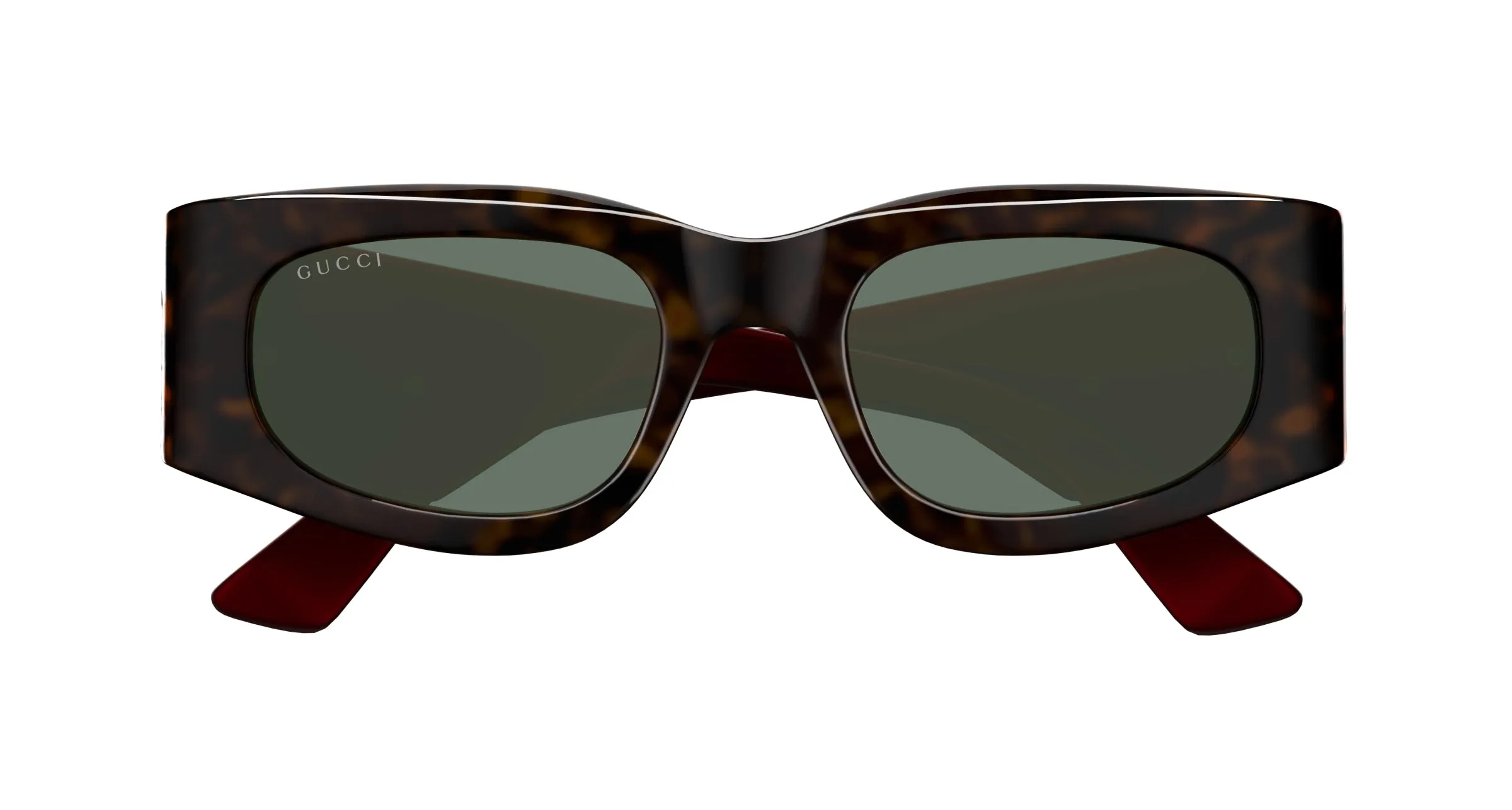 Gucci GG1664S 002 Occhiali da sole Acetato Havana Verde Squadrata - immagine 2
