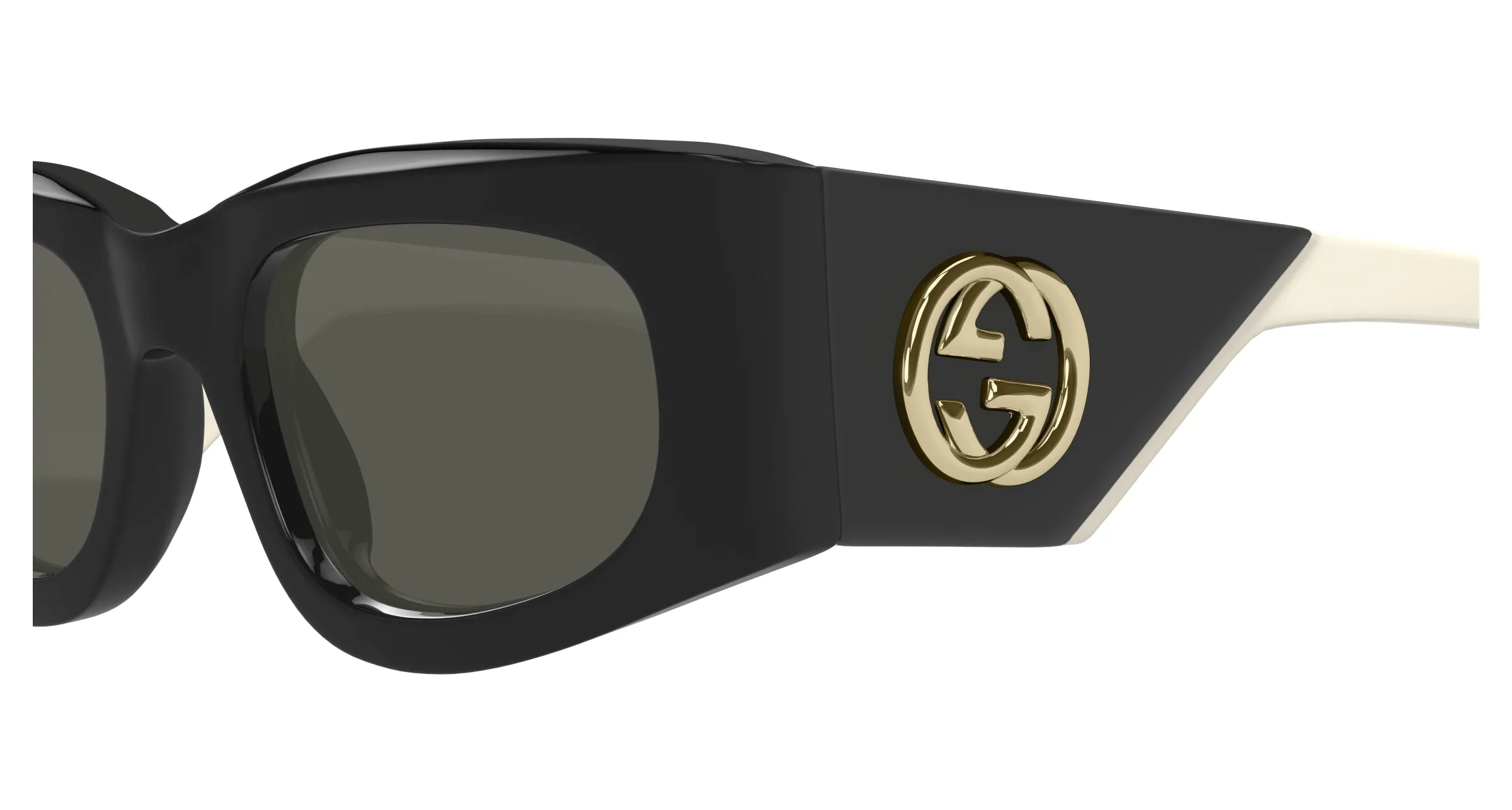 Gucci GG1664S 001 Occhiali da sole Acetato Nero Grigio Squadrata - immagine 3