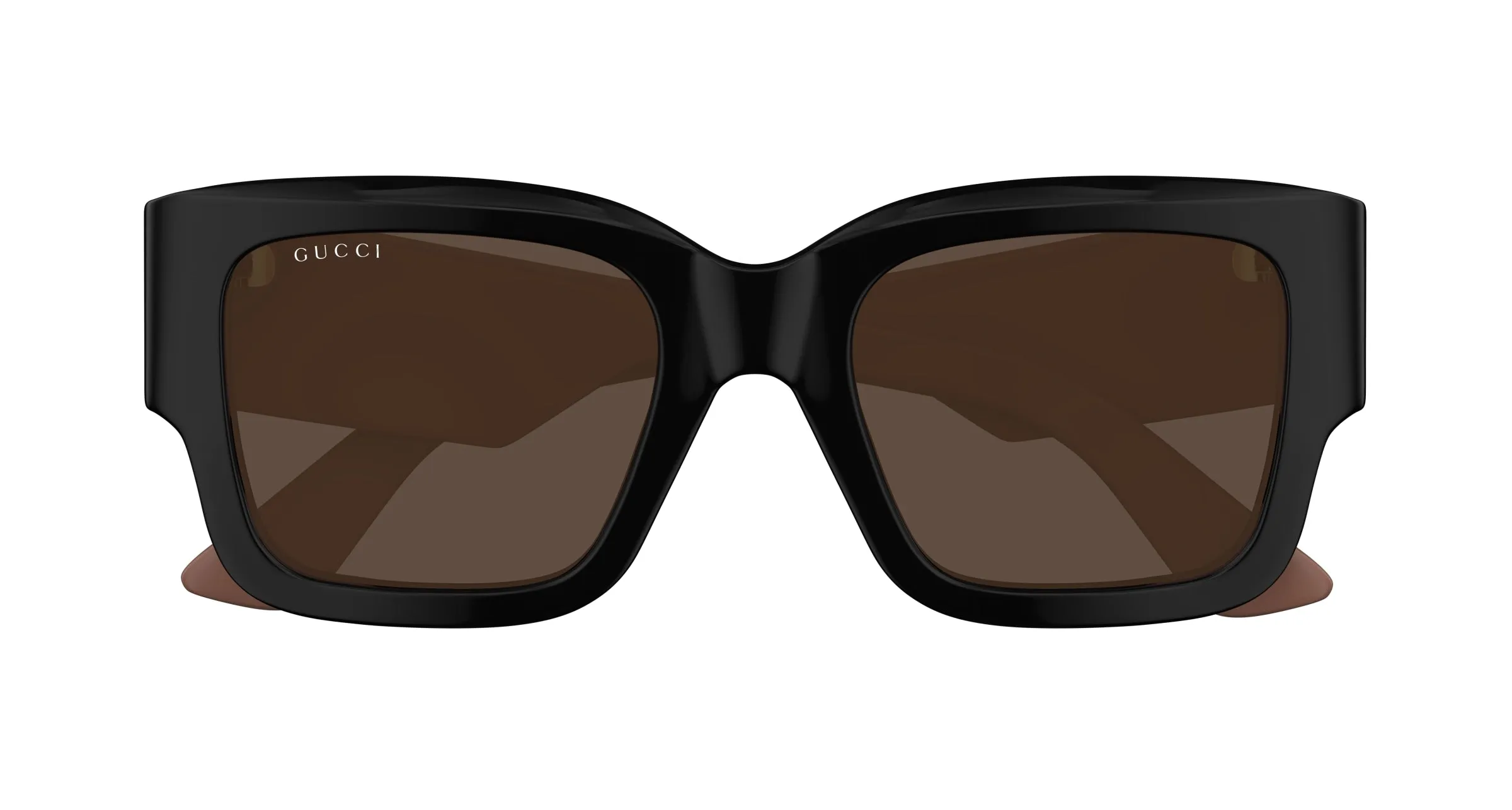 Gucci GG1663S 004 Occhiali da sole Acetato Nero Marrone Squadrata - immagine 2