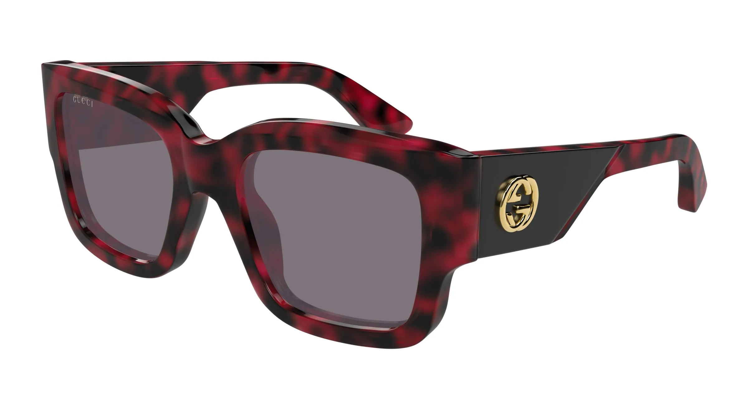 Gucci GG1663S 003 Occhiali da sole Acetato Havana Viola Squadrata - immagine 1