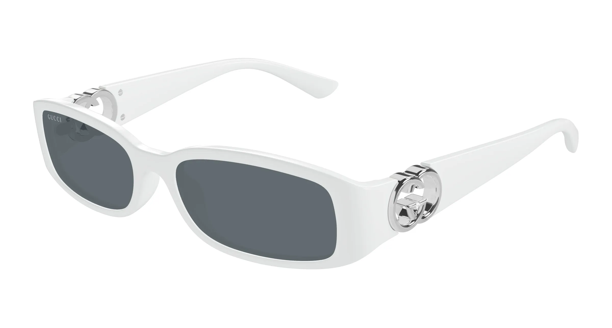Gucci GG1661S 003 Occhiali da sole Iniettato Bianco Grigio Squadrata - immagine 1