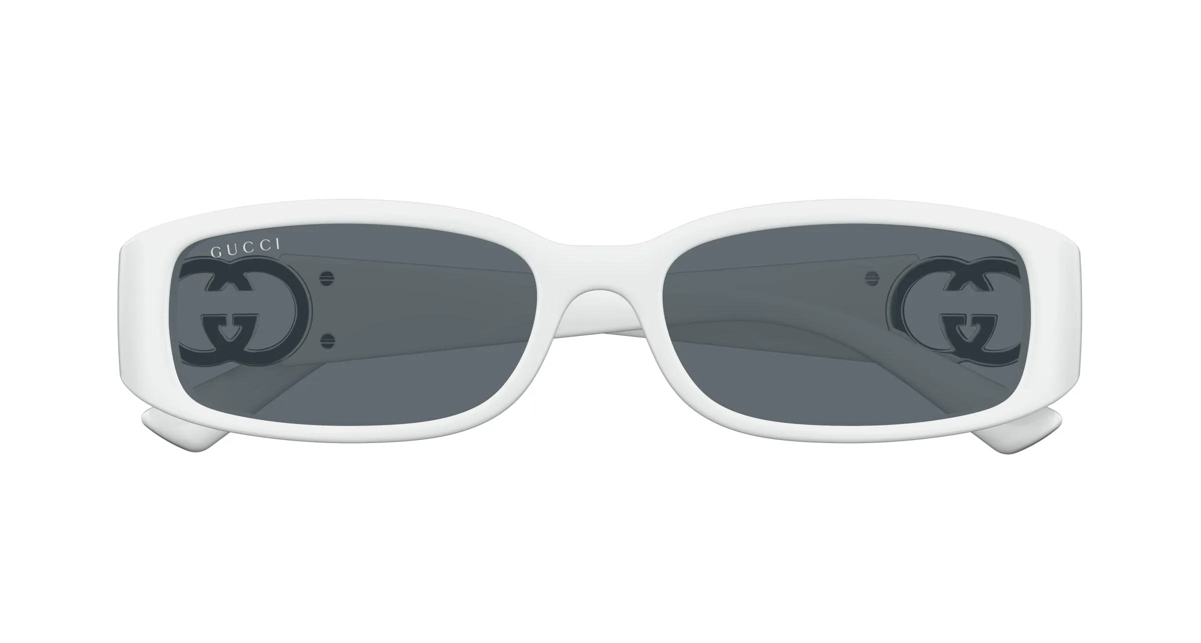 Gucci GG1661S 003 Occhiali da sole Iniettato Bianco Grigio Squadrata - immagine 2