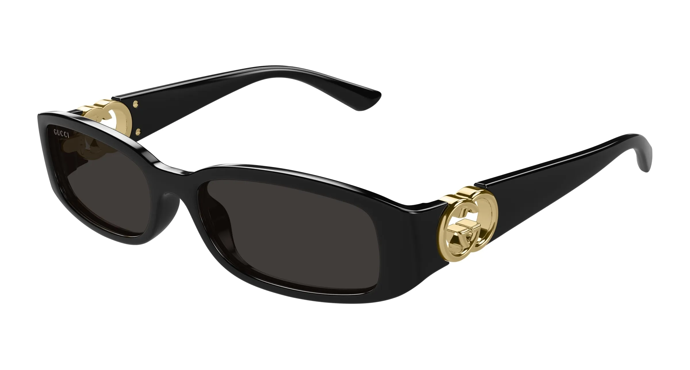 Gucci GG1661S 001 Occhiali da sole Iniettato Nero Grigio Squadrata - immagine 1