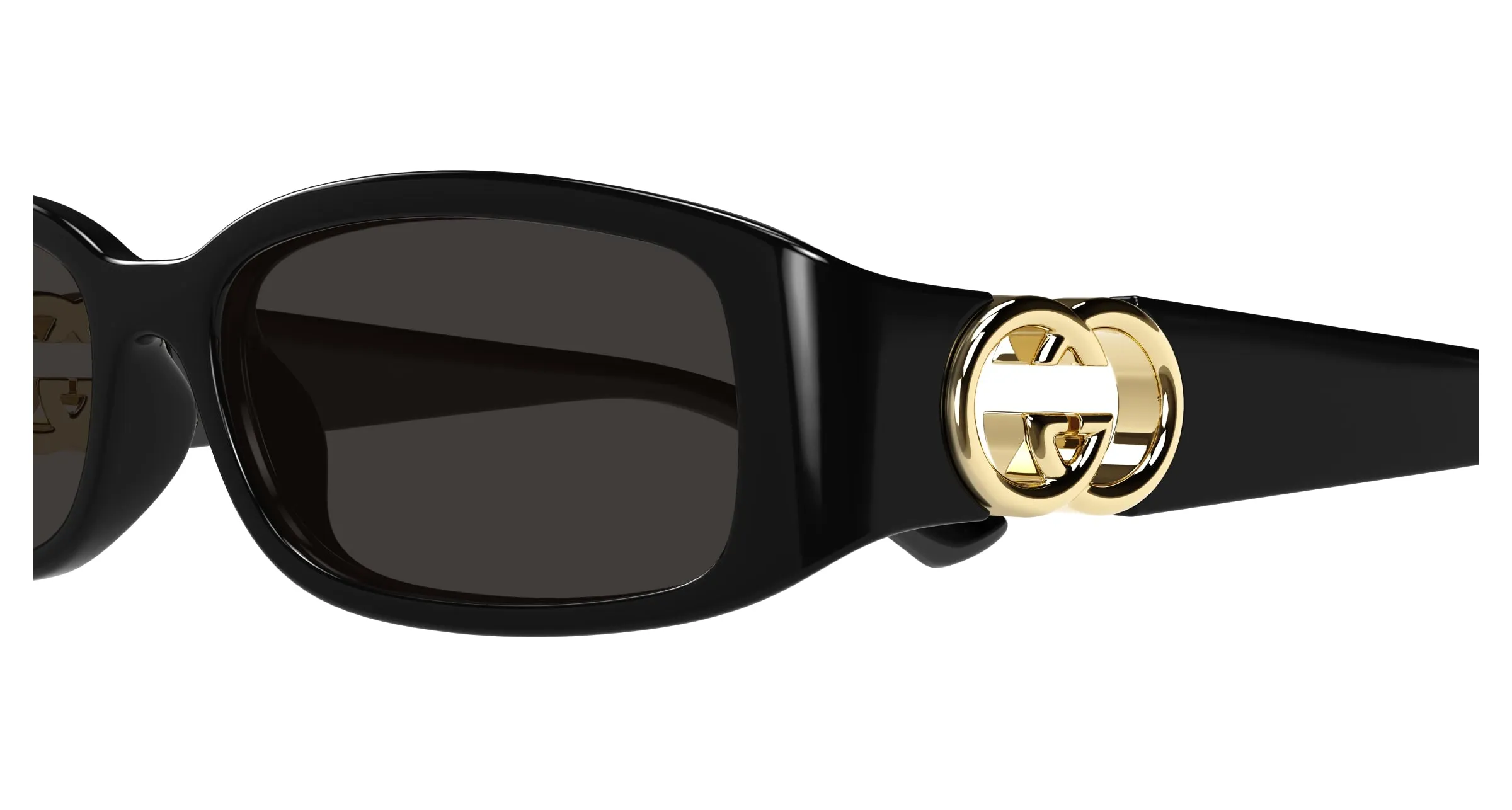 Gucci GG1661S 001 Occhiali da sole Iniettato Nero Grigio Squadrata - immagine 3