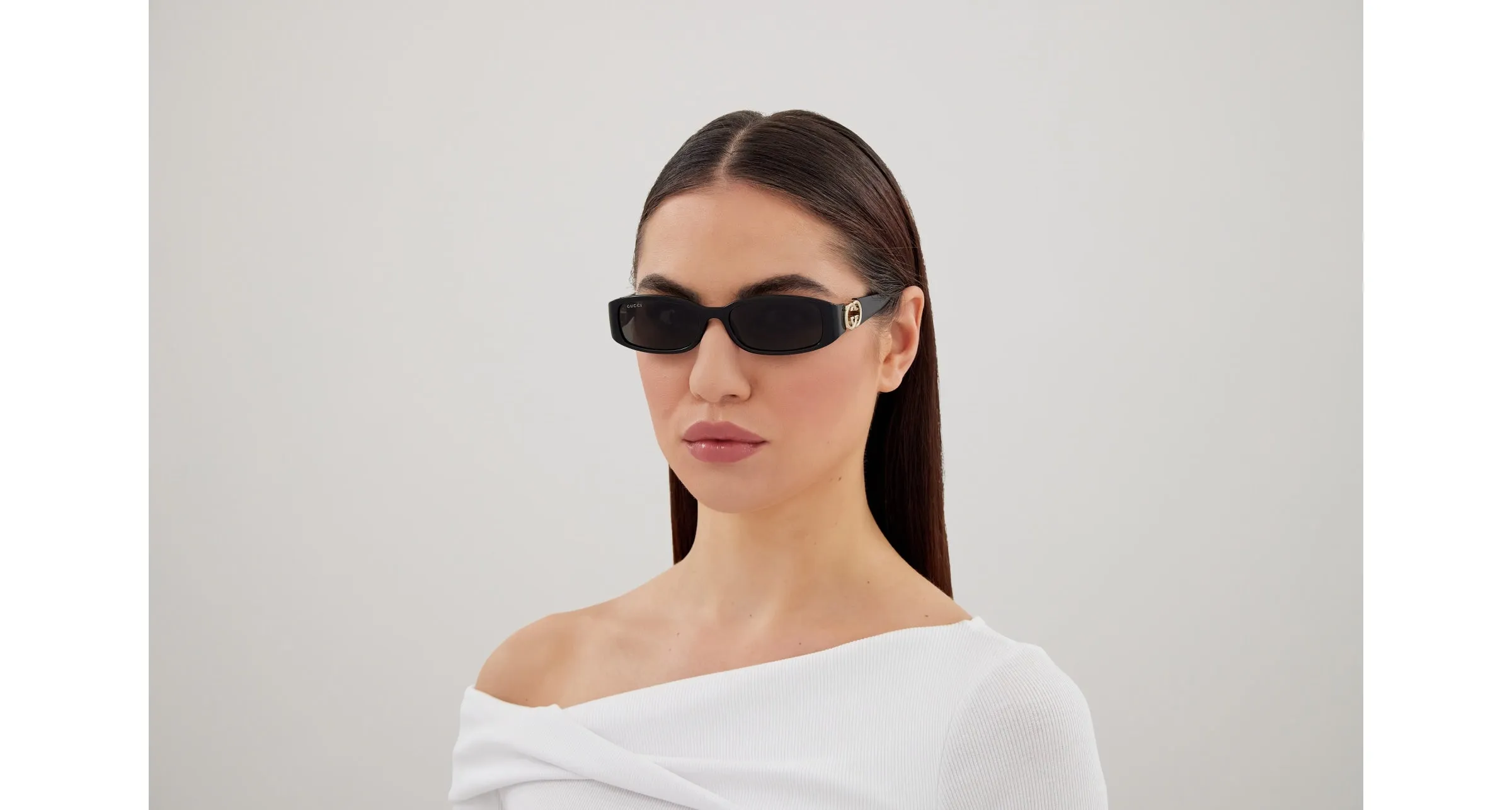 Gucci GG1661S 001 Occhiali da sole Iniettato Nero Grigio Squadrata - immagine 4