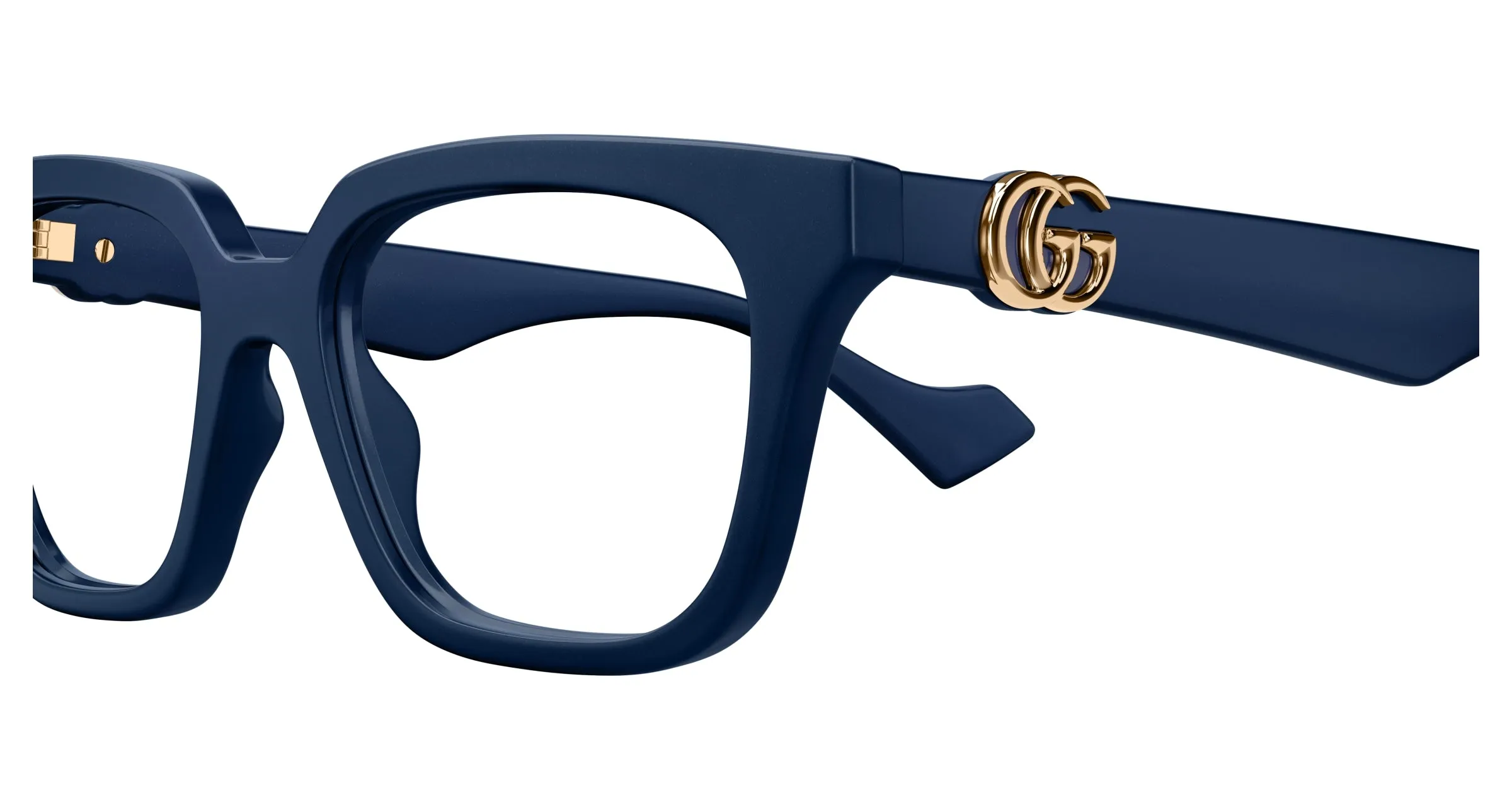 Gucci GG1536O 009 Montature da vista Iniettato Blu Trasparente Cat Eye - immagine 3