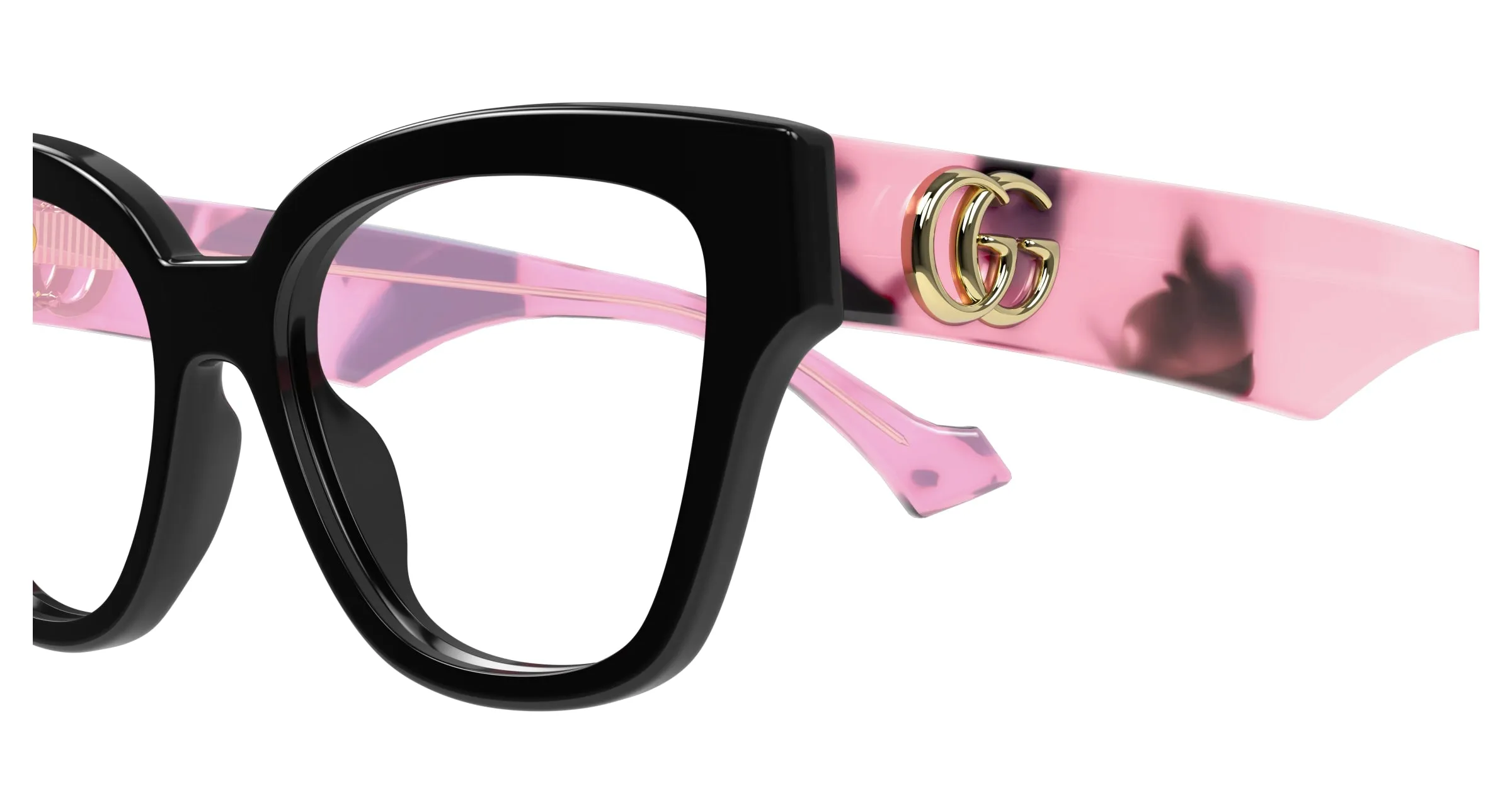 Gucci GG1424O 012 Montature da vista Acetato Nero Trasparente Rotonda - immagine 3