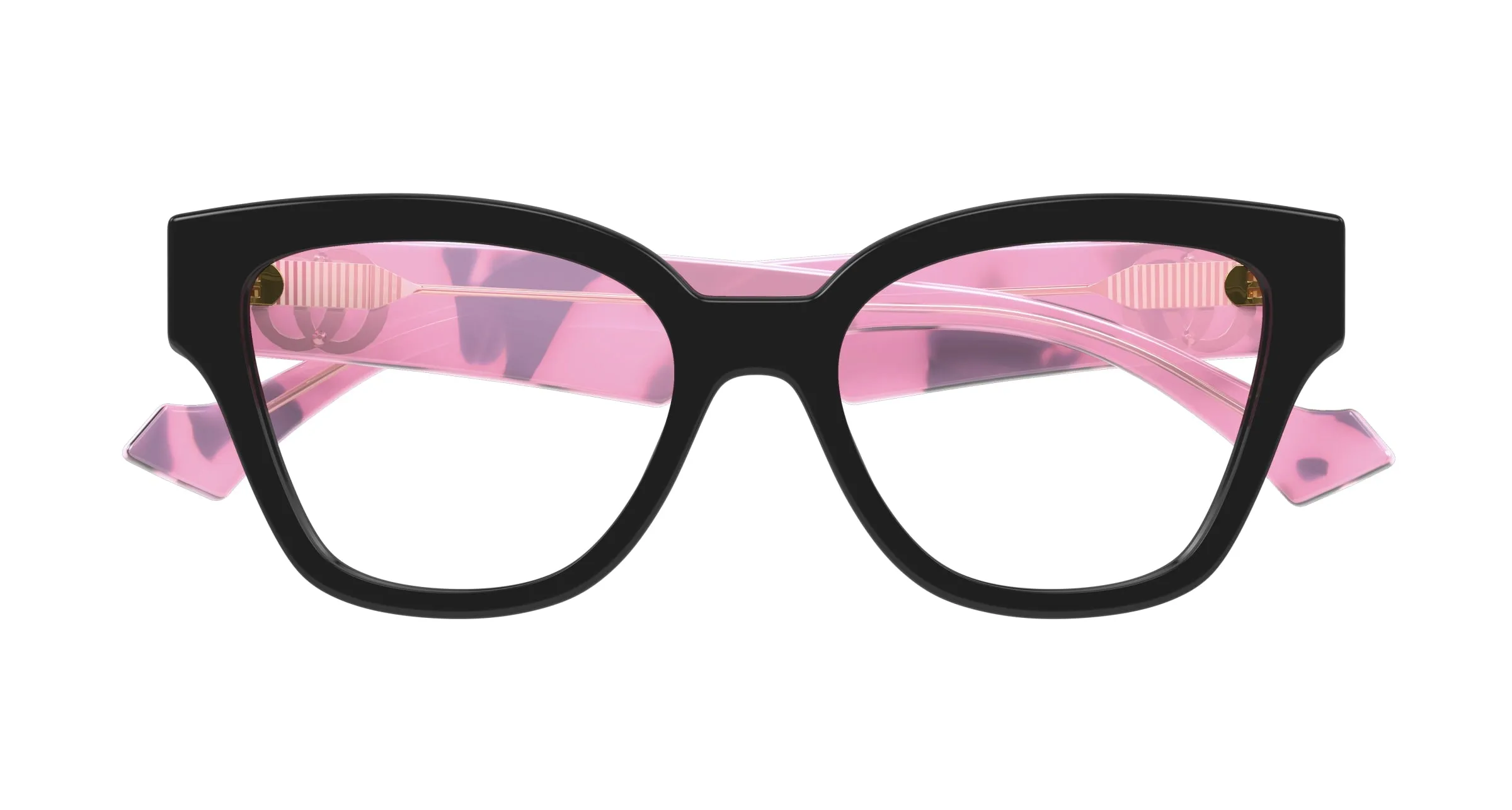 Gucci GG1424O 010 Montature da vista Acetato Nero Trasparente Rotonda - immagine 2