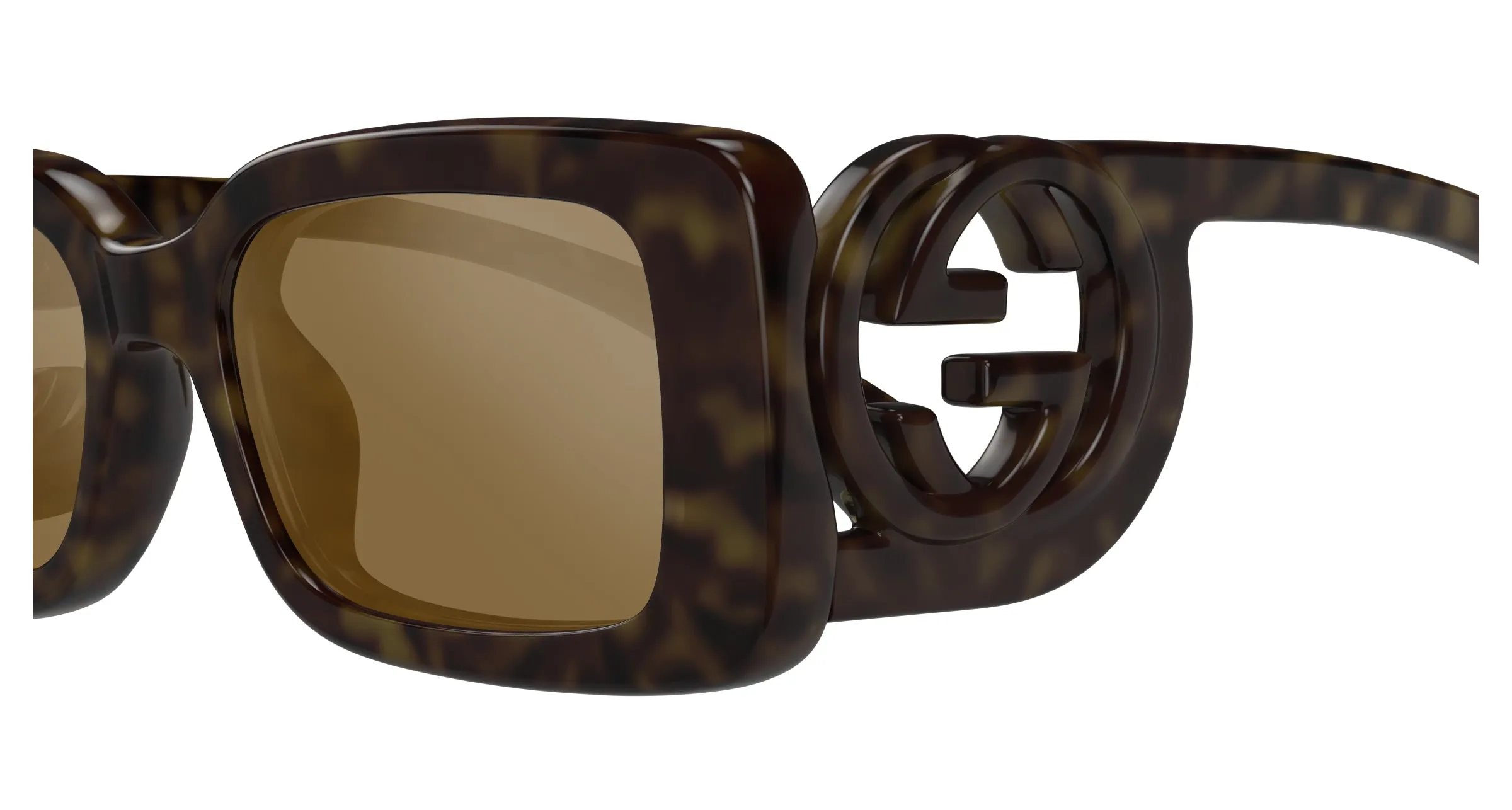 Gucci GG1325S 012 Occhiali da sole Iniettato Havana Marrone Squadrata - immagine 3