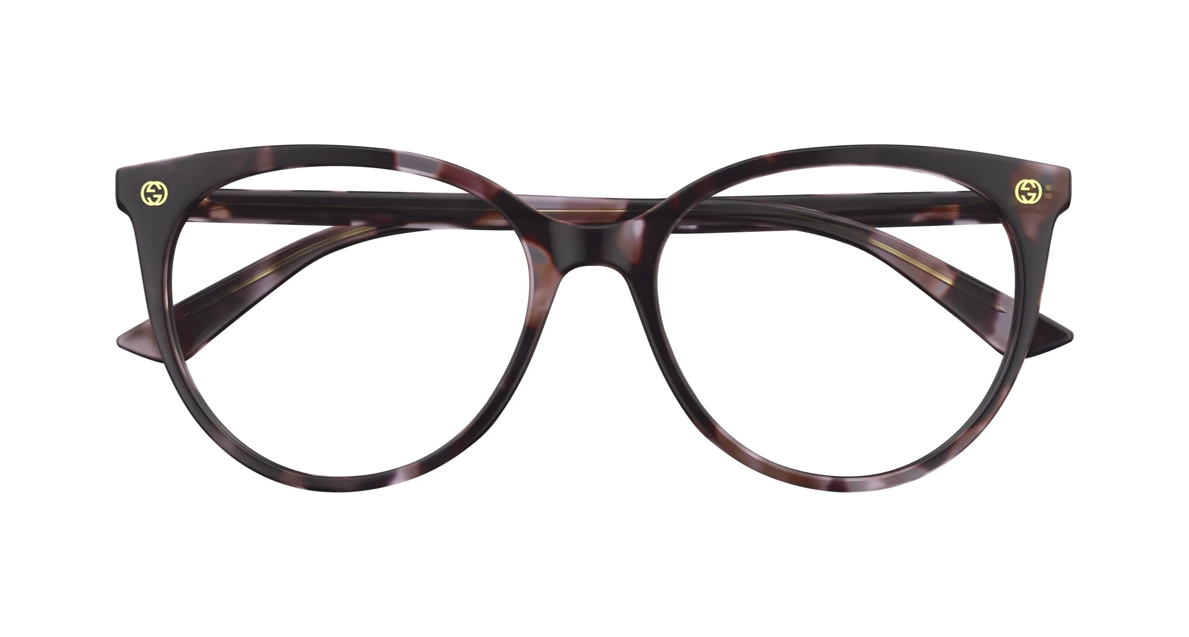 Gucci GG0093O 009 Montature da vista Acetato Havana Trasparente Rotonda - immagine 2