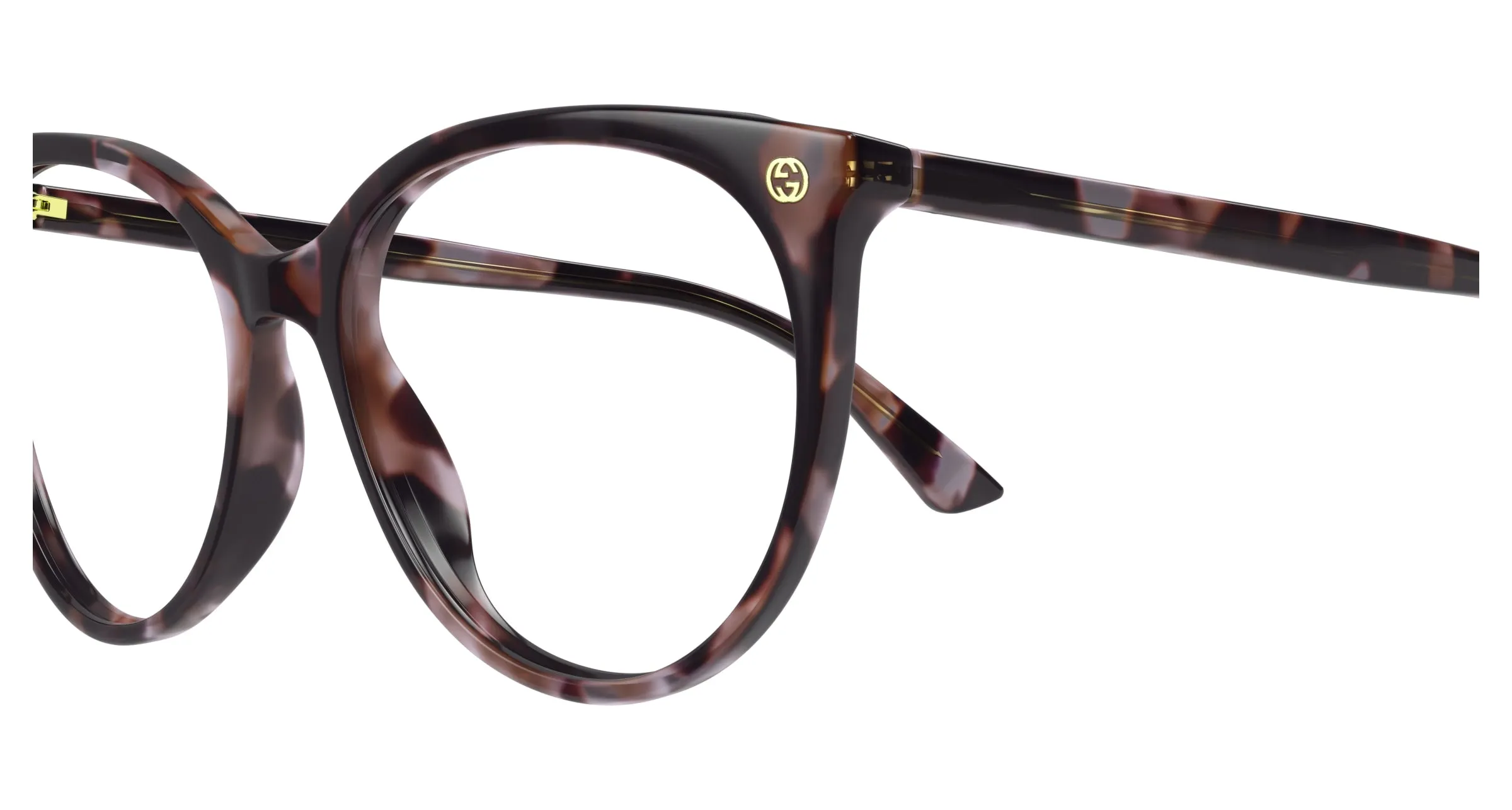 Gucci GG0093O 009 Montature da vista Acetato Havana Trasparente Rotonda - immagine 3