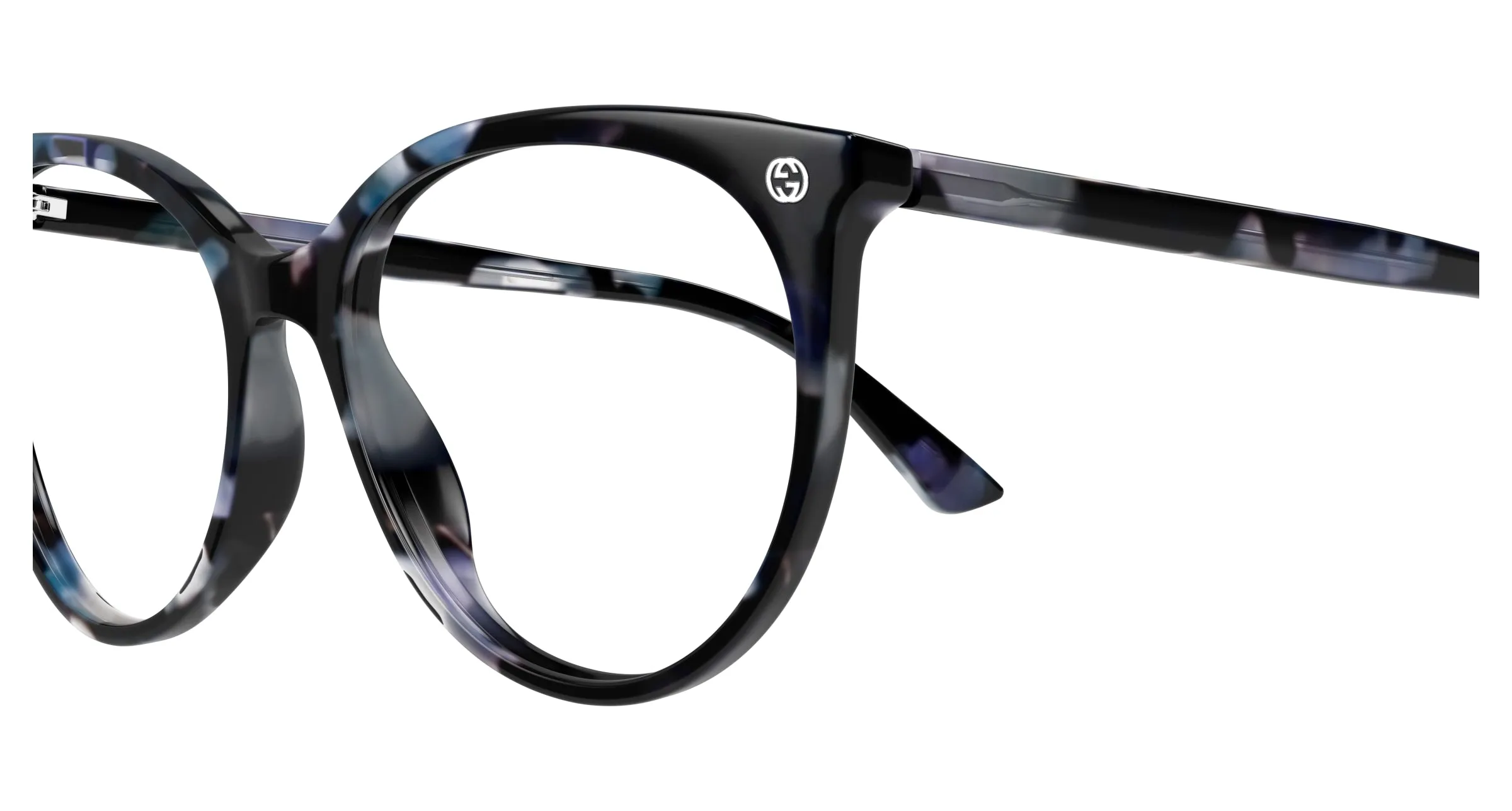 Gucci GG0093O 008 Montature da vista Acetato Havana Trasparente Rotonda - immagine 3