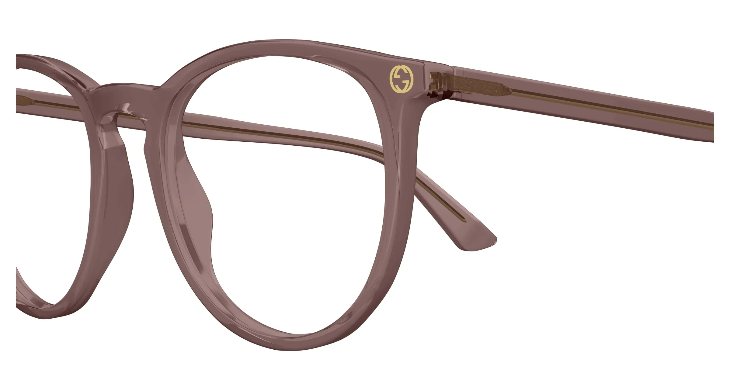 Gucci GG0027O 012 Montature da vista Acetato Marrone Trasparente Rotonda - immagine 3