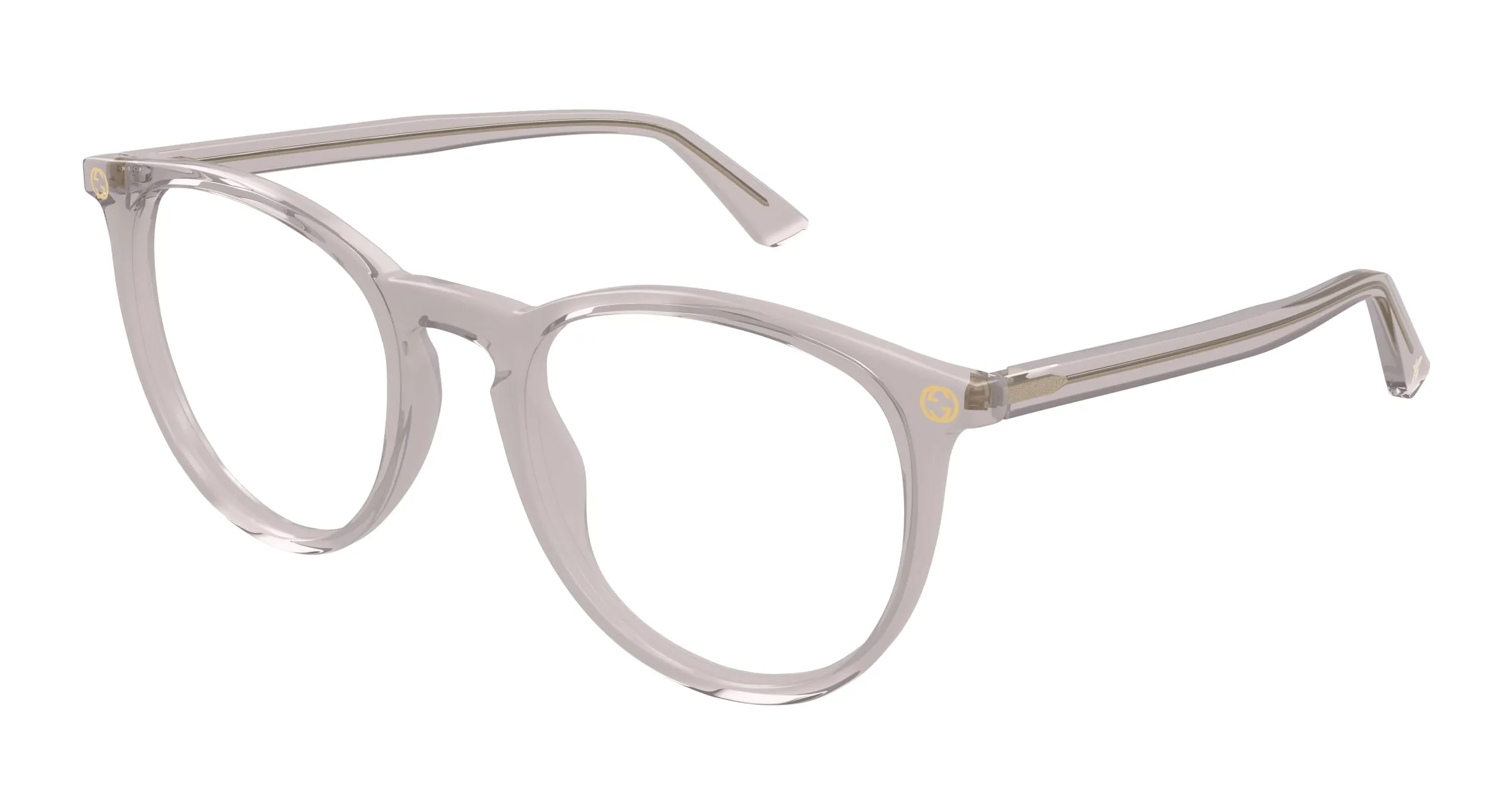 Gucci GG0027O 011 Montature da vista Acetato Grigio Trasparente Rotonda - immagine 1