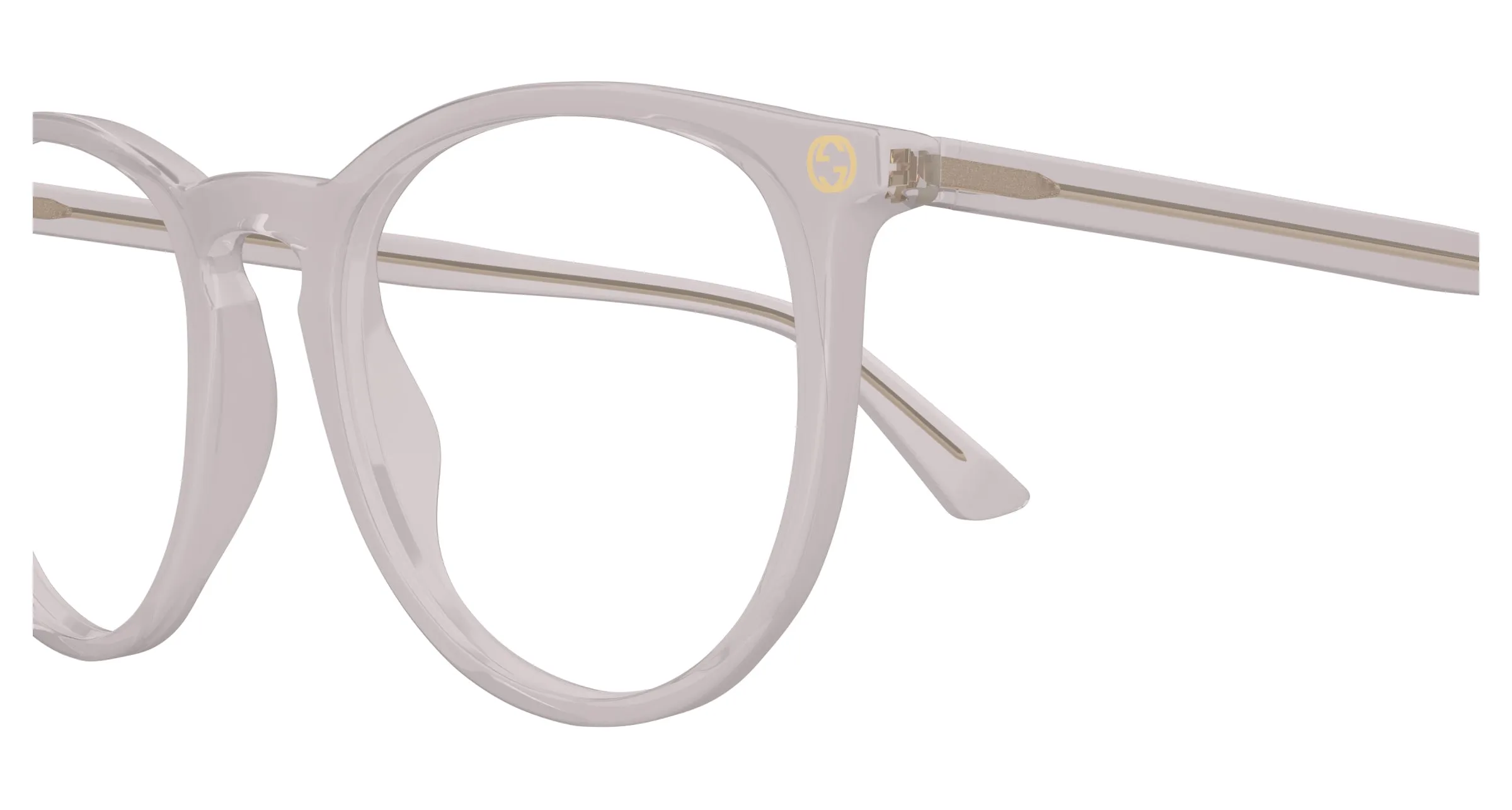 Gucci GG0027O 011 Montature da vista Acetato Grigio Trasparente Rotonda - immagine 3