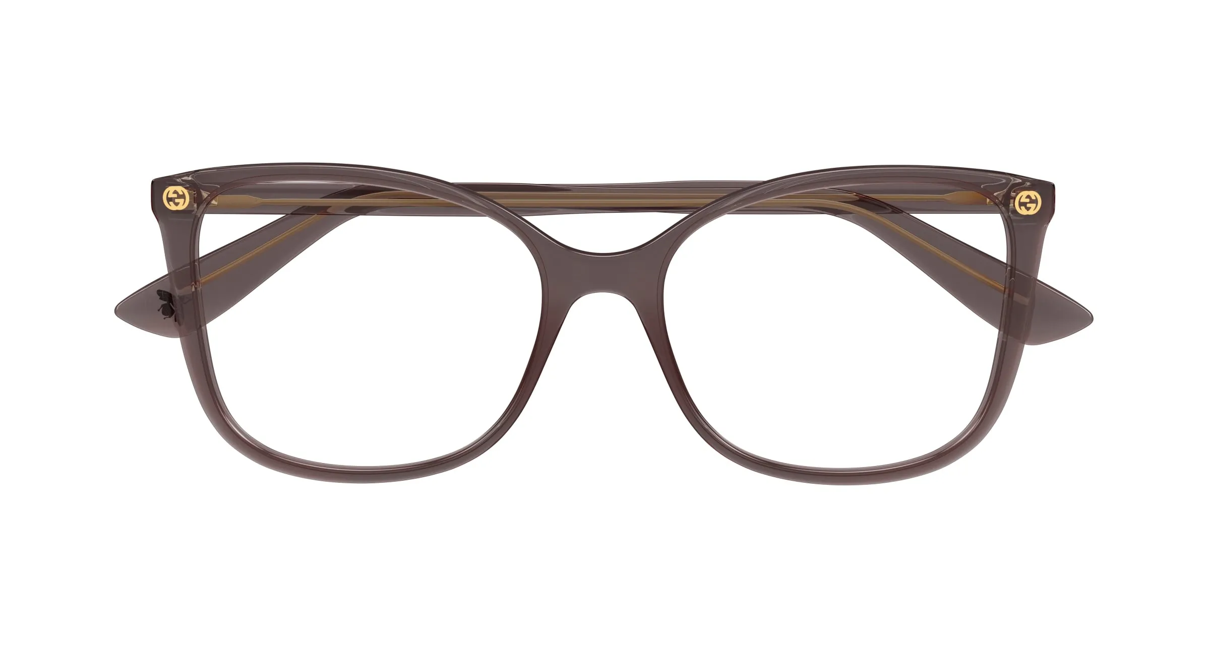 Gucci GG0026O 019 Montature da vista Acetato Marrone Trasparente Cat Eye - immagine 2
