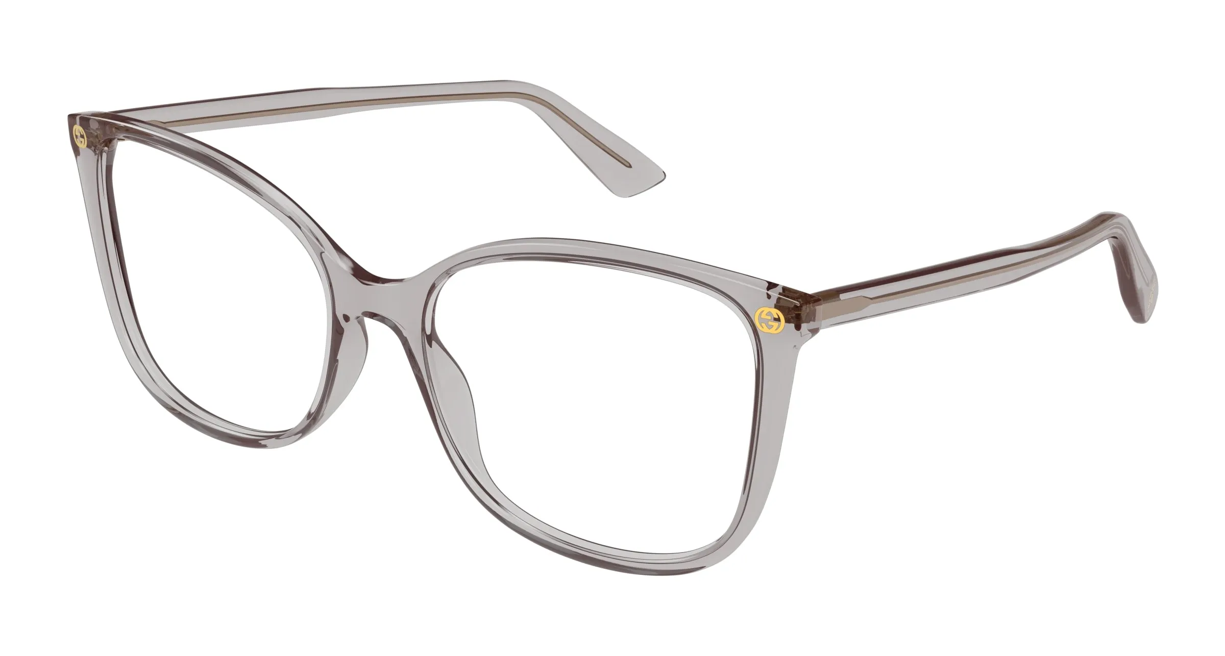 Gucci GG0026O 018 Montature da vista Acetato Grigio Trasparente Cat Eye - immagine 1