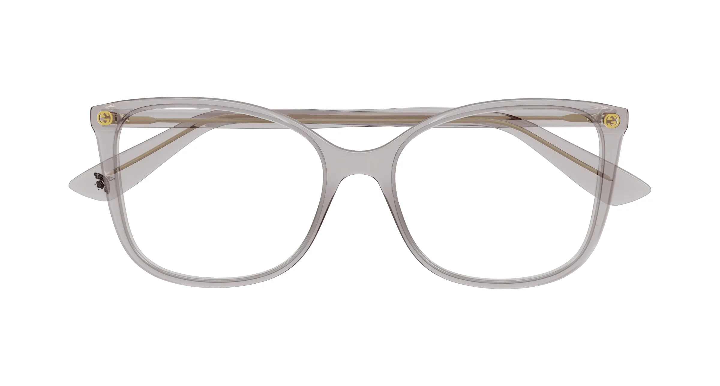 Gucci GG0026O 018 Montature da vista Acetato Grigio Trasparente Cat Eye - immagine 2