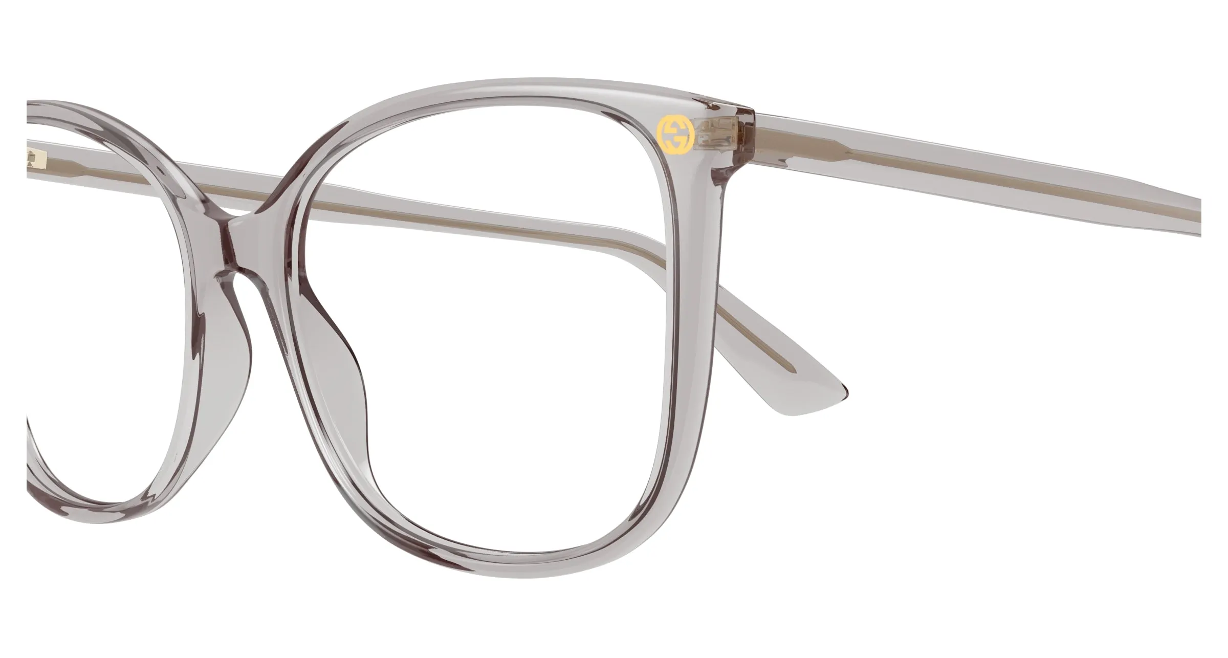 Gucci GG0026O 018 Montature da vista Acetato Grigio Trasparente Cat Eye - immagine 3