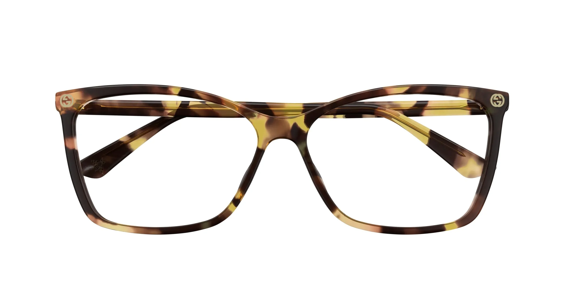 Gucci GG0025O 016 Montature da vista Acetato Havana Trasparente Cat Eye - immagine 2