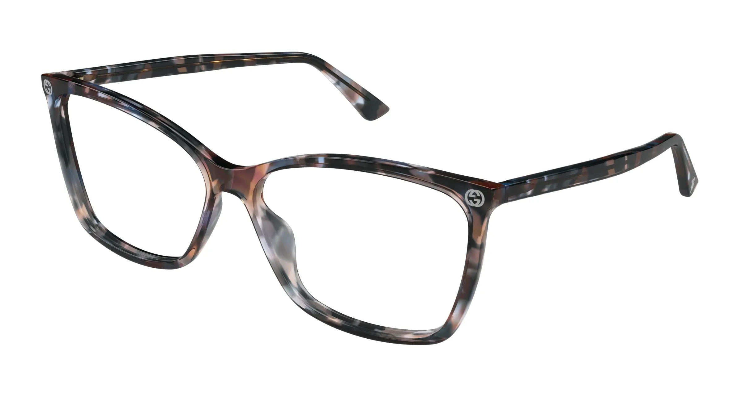 Gucci GG0025O 013 Montature da vista Acetato Havana Trasparente Cat Eye - immagine 1