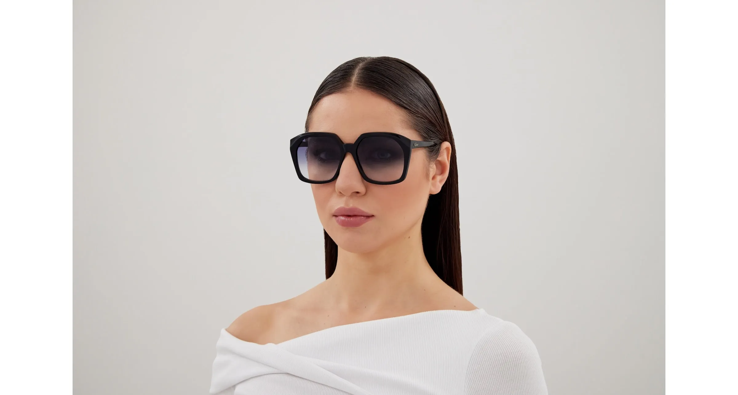 Chloé CH0280S 002 Occhiali da sole Acetato Nero Blu Squadrata - immagine 4