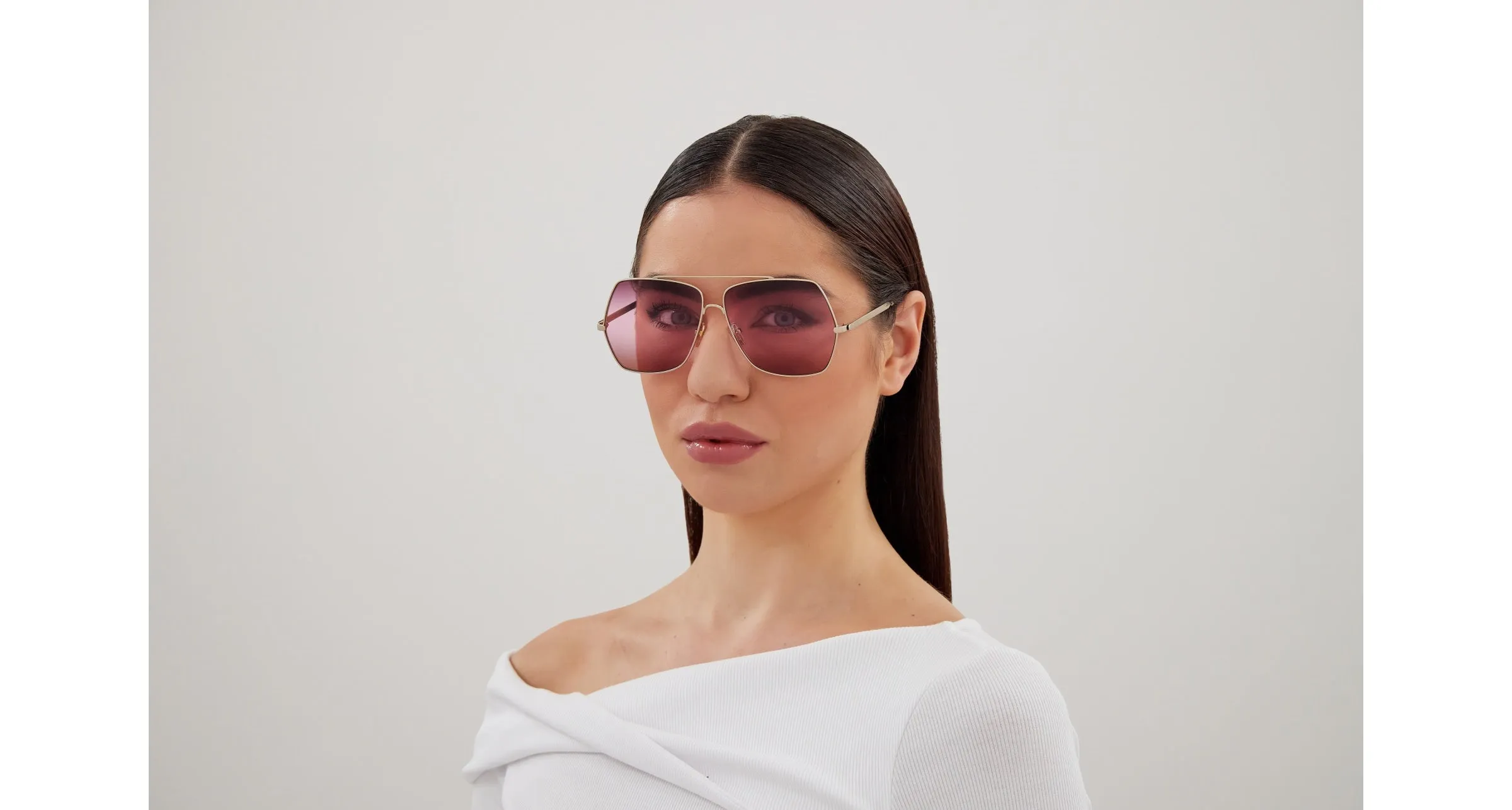 Chloé CH0278S 003 Occhiali da sole Metallo Oro Rosso Squadrata - immagine 4
