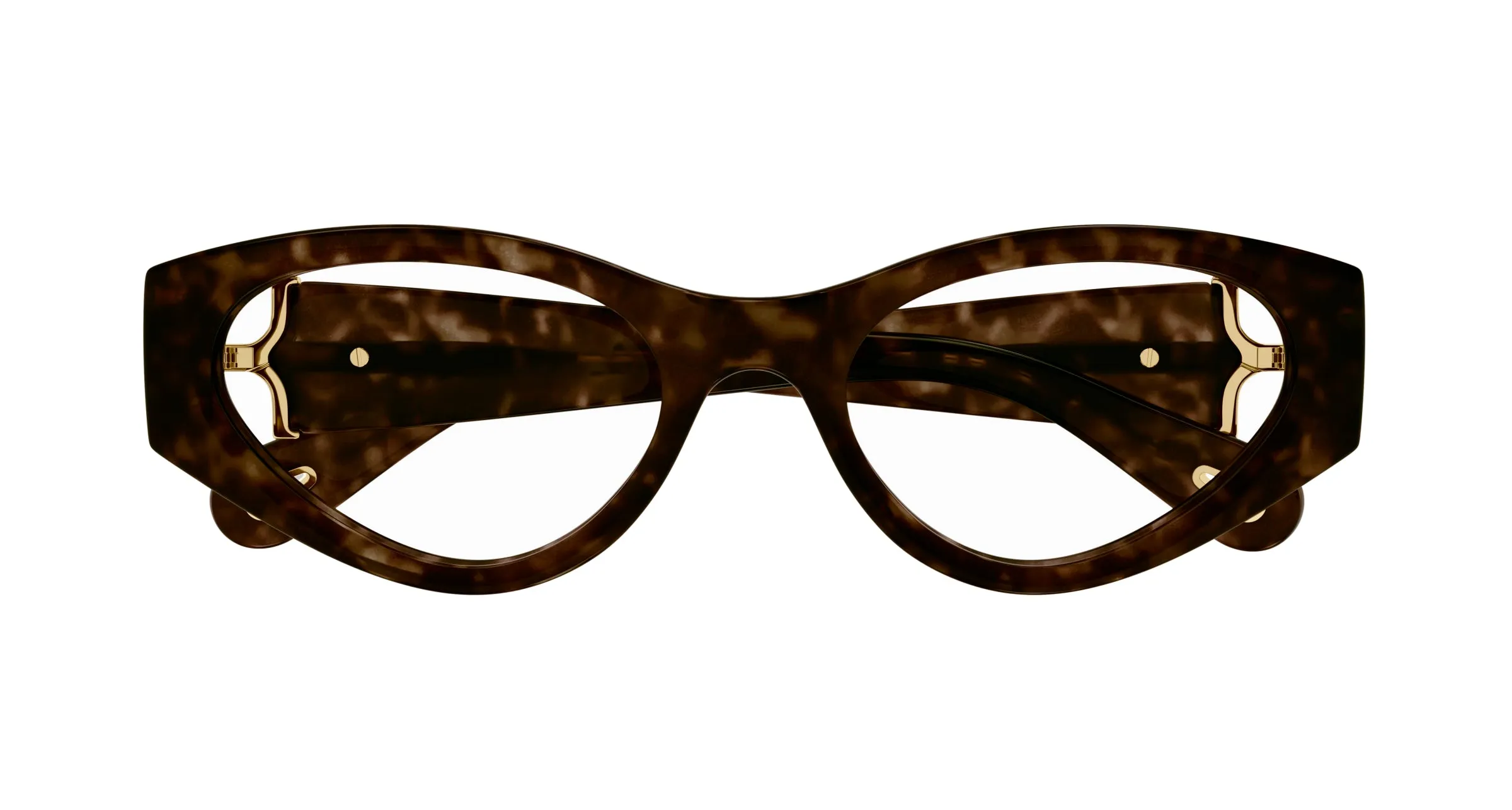 Chloé CH0273O 002 Montature da vista Acetato Havana Trasparente Cat Eye - immagine 2