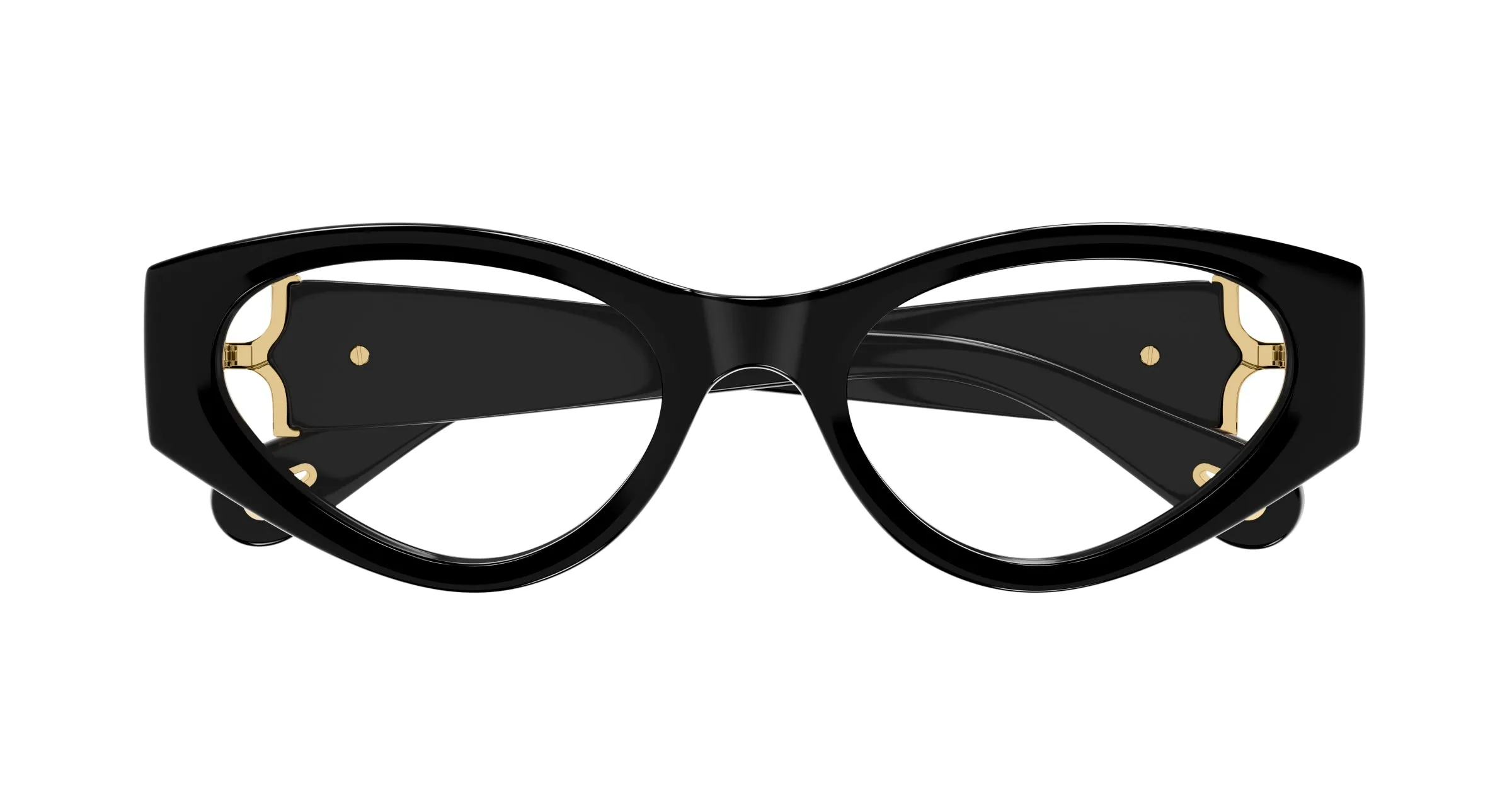Chloé CH0273O 001 Montature da vista Acetato Nero Trasparente Cat Eye - immagine 2