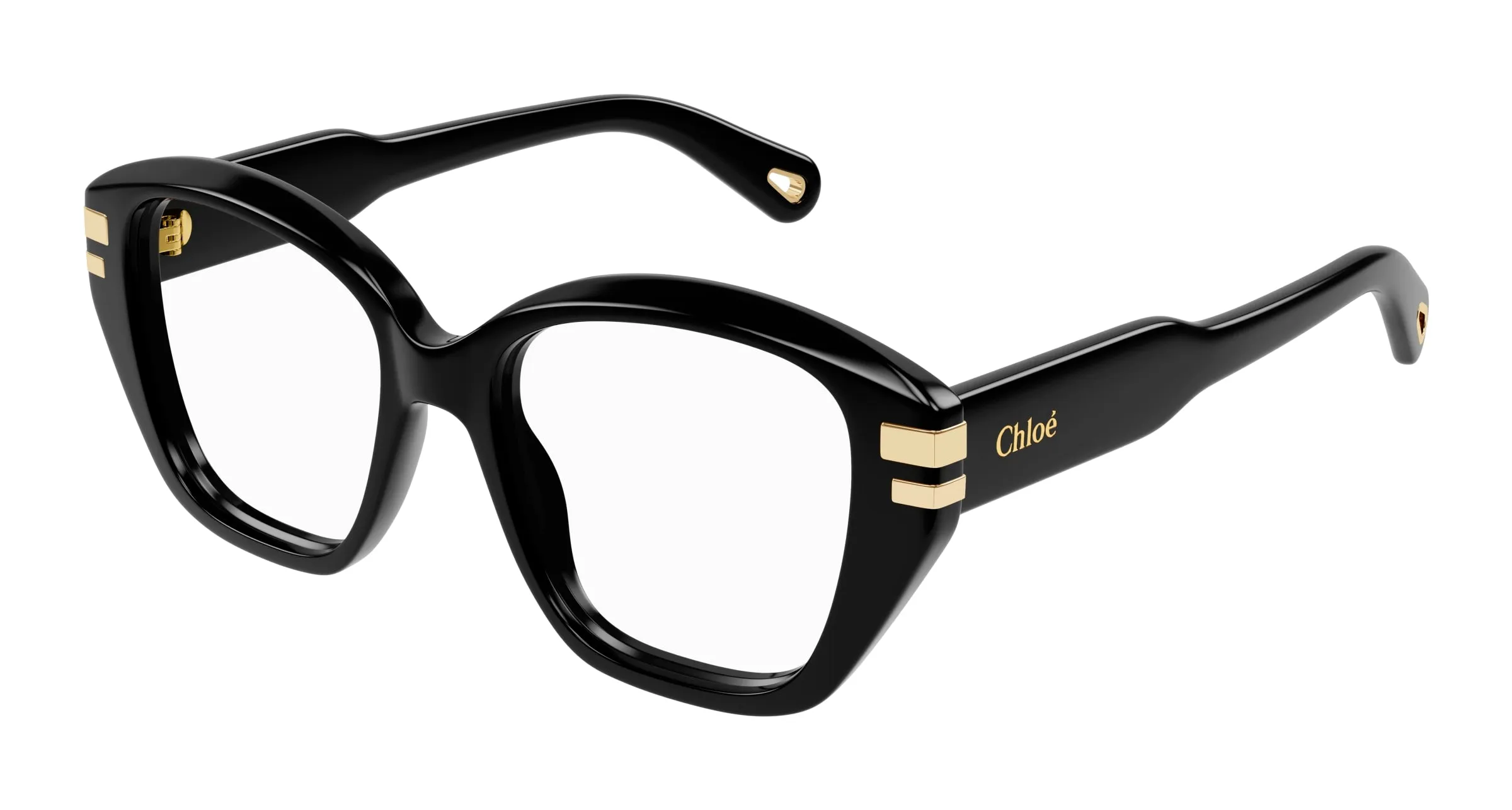 Chloé CH0267O 001 Montature da vista Acetato Nero Trasparente Cat Eye - immagine 1