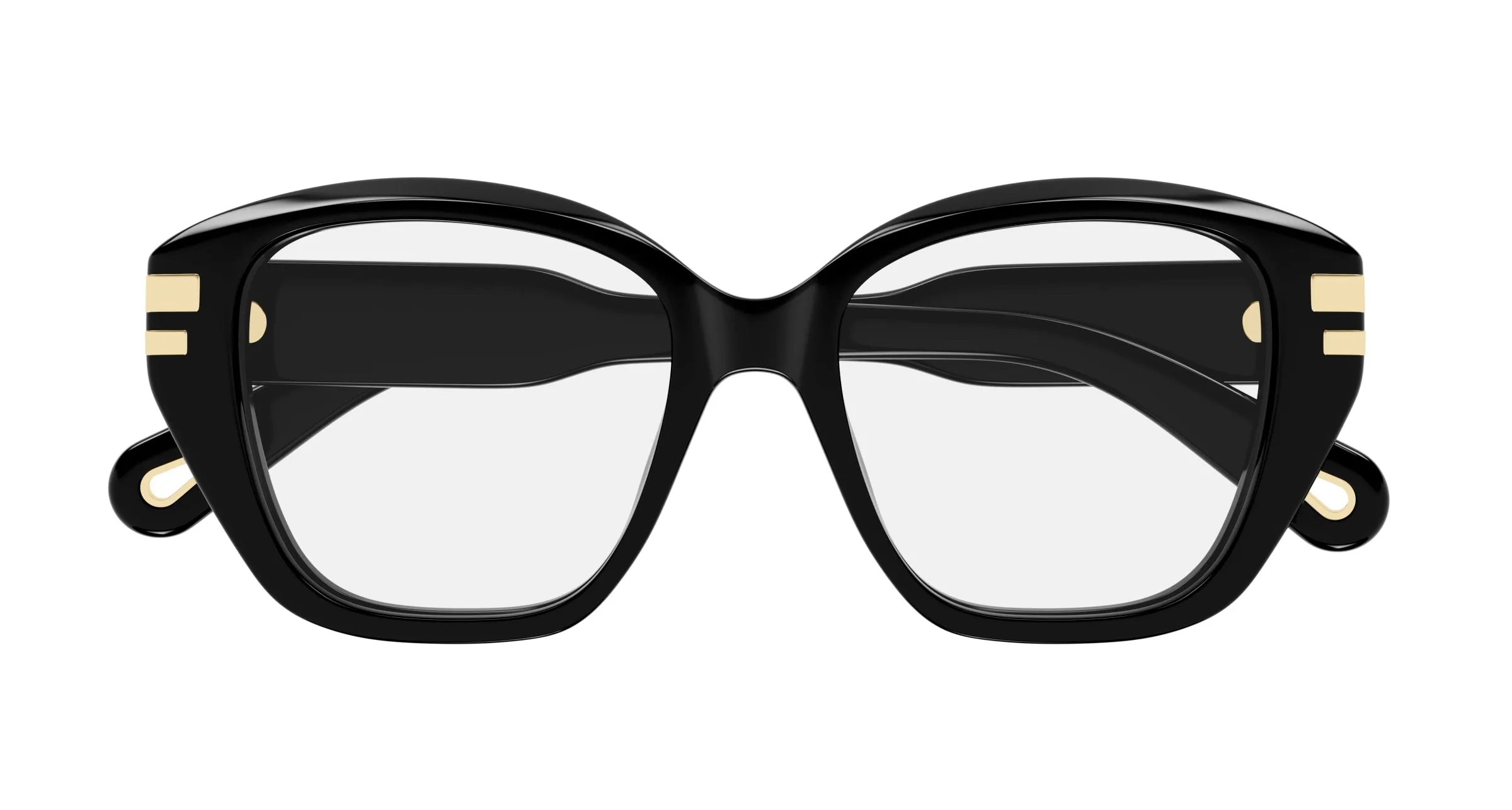Chloé CH0267O 001 Montature da vista Acetato Nero Trasparente Cat Eye - immagine 2