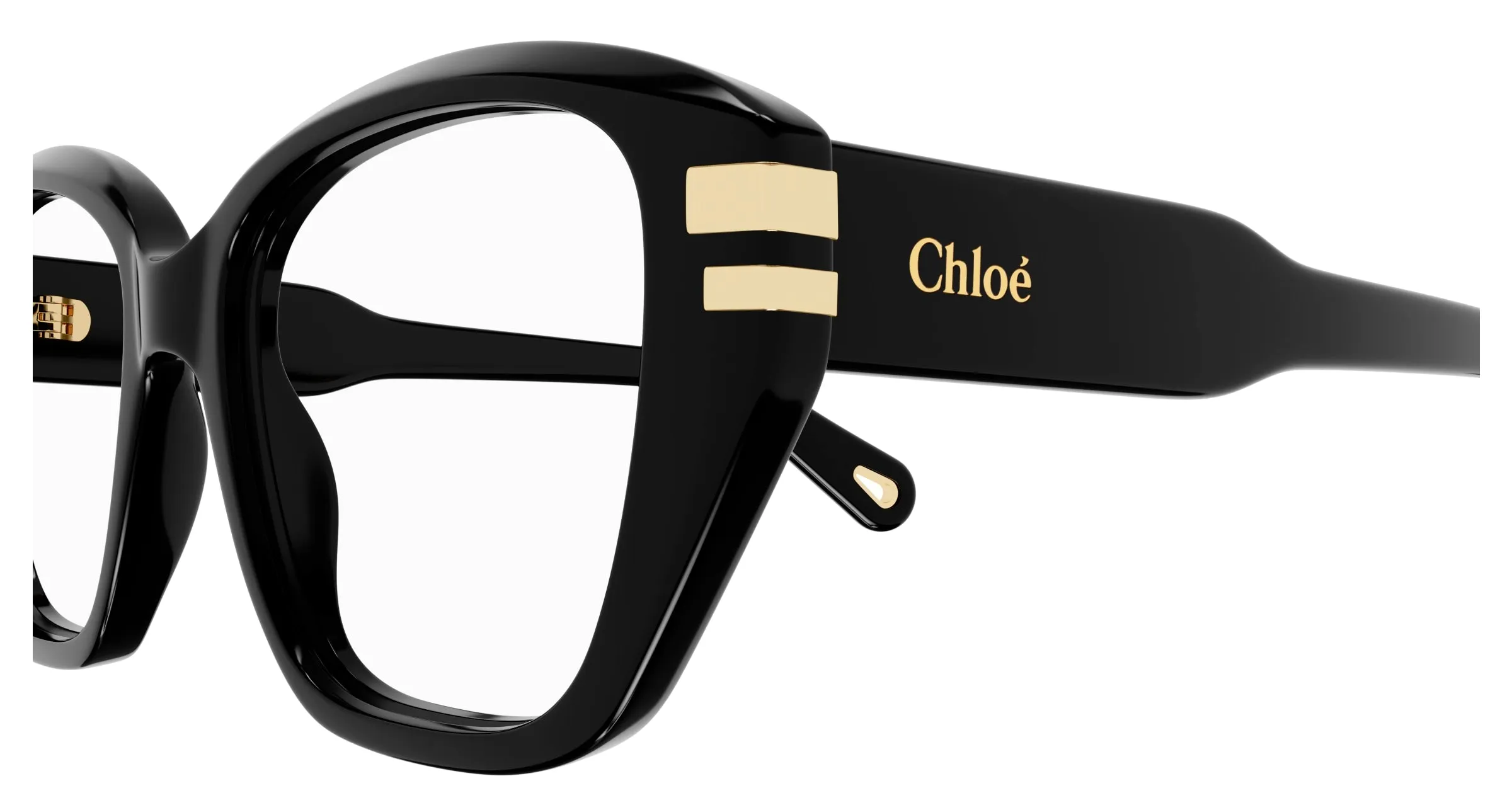 Chloé CH0267O 001 Montature da vista Acetato Nero Trasparente Cat Eye - immagine 3