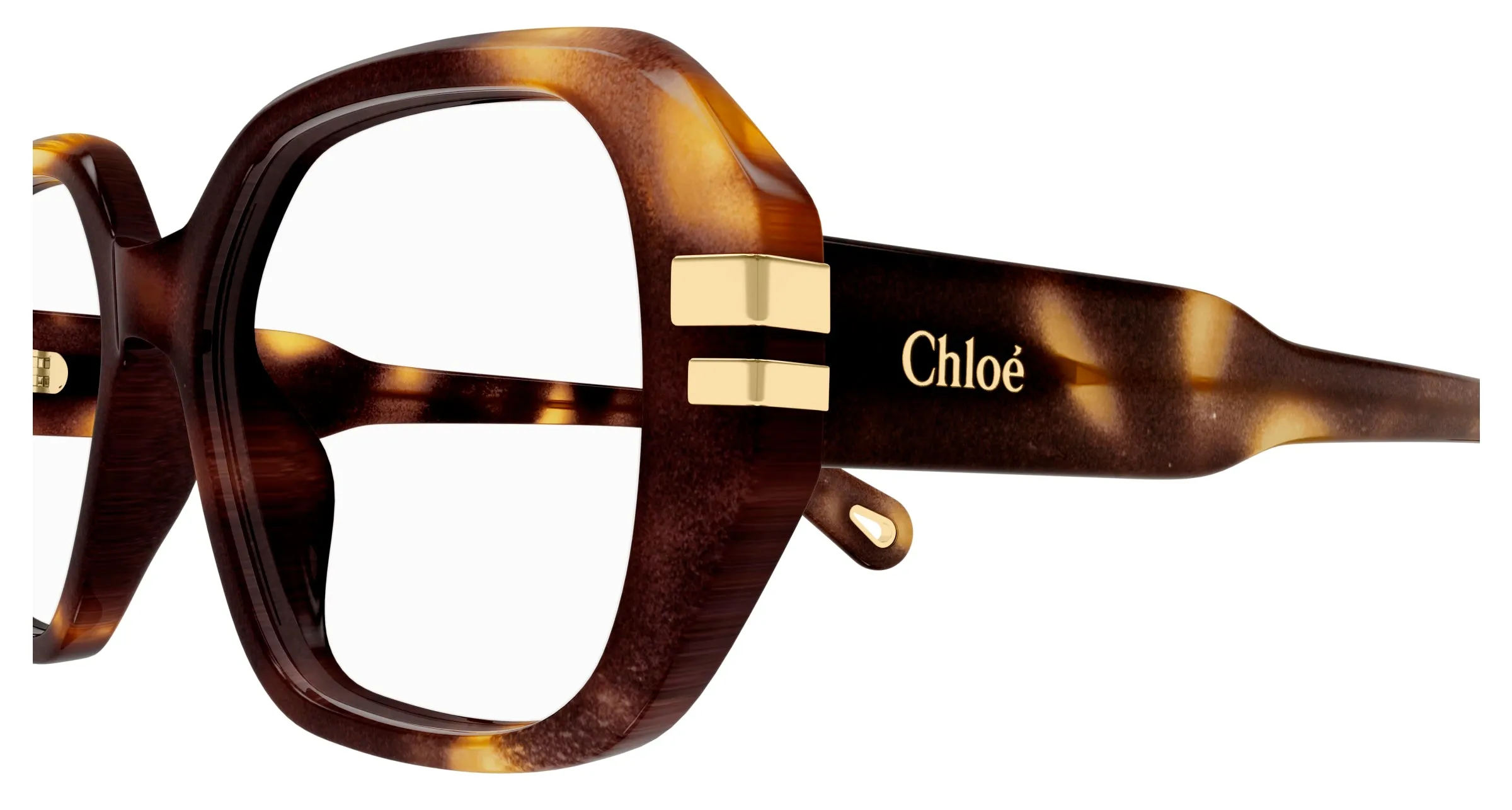 Chloé CH0266O 002 Montature da vista Acetato Havana Trasparente Squadrata - immagine 3
