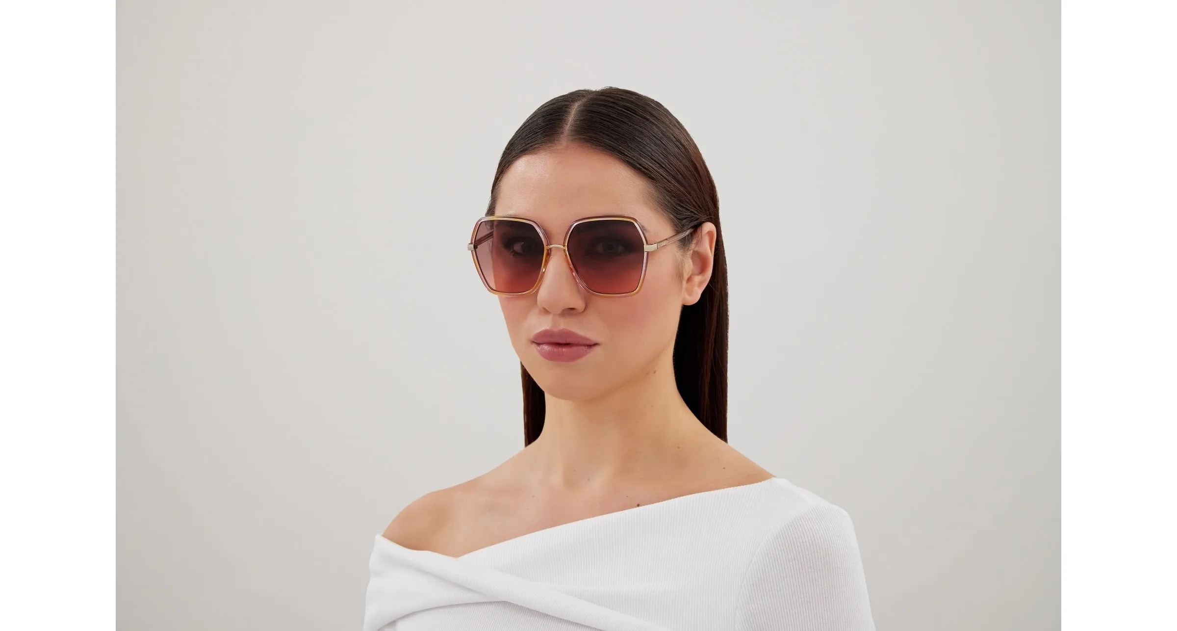 Chloé CH0262S 003 Occhiali da sole Bio-iniettato Havana Rosso Squadrata - immagine 4