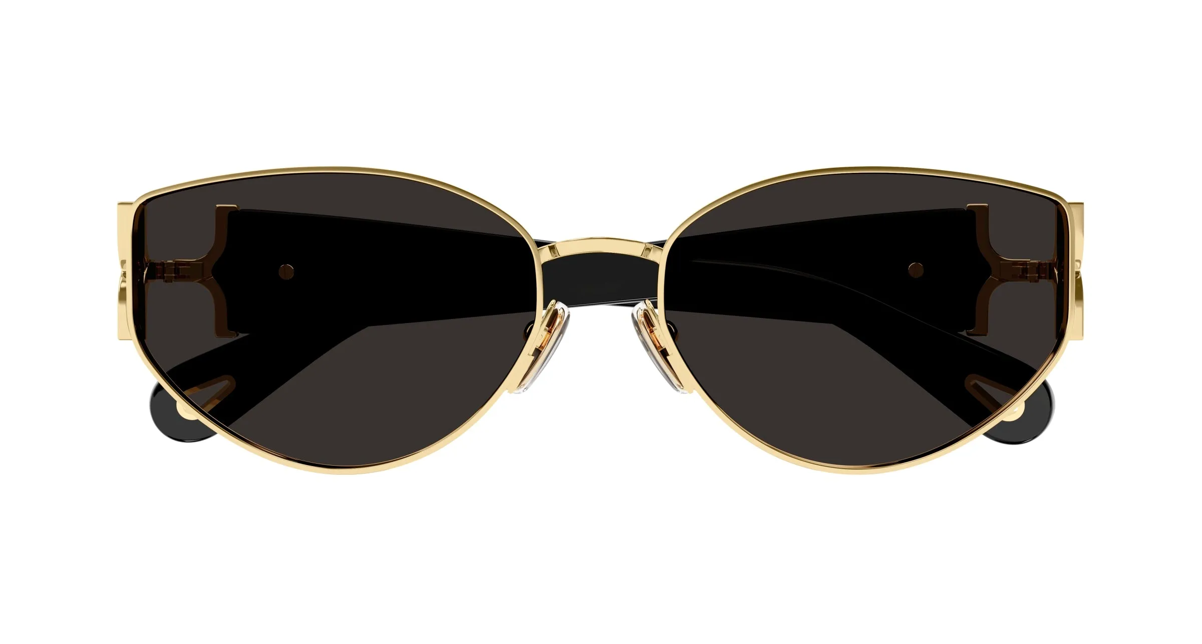 Chloé CH0260S 001 Occhiali da sole Metallo Oro Grigio Rotonda - immagine 2
