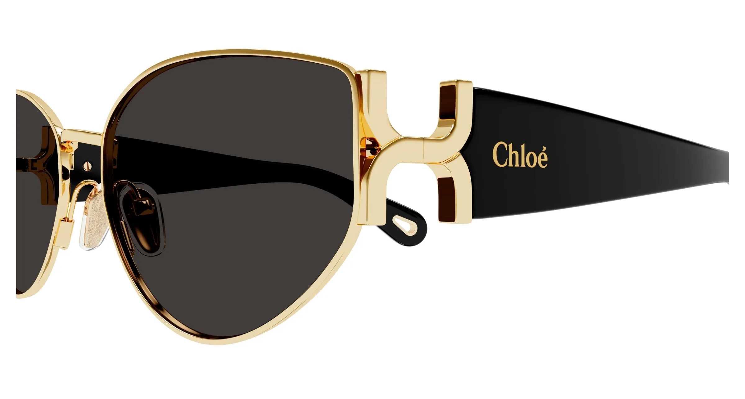Chloé CH0260S 001 Occhiali da sole Metallo Oro Grigio Rotonda - immagine 3