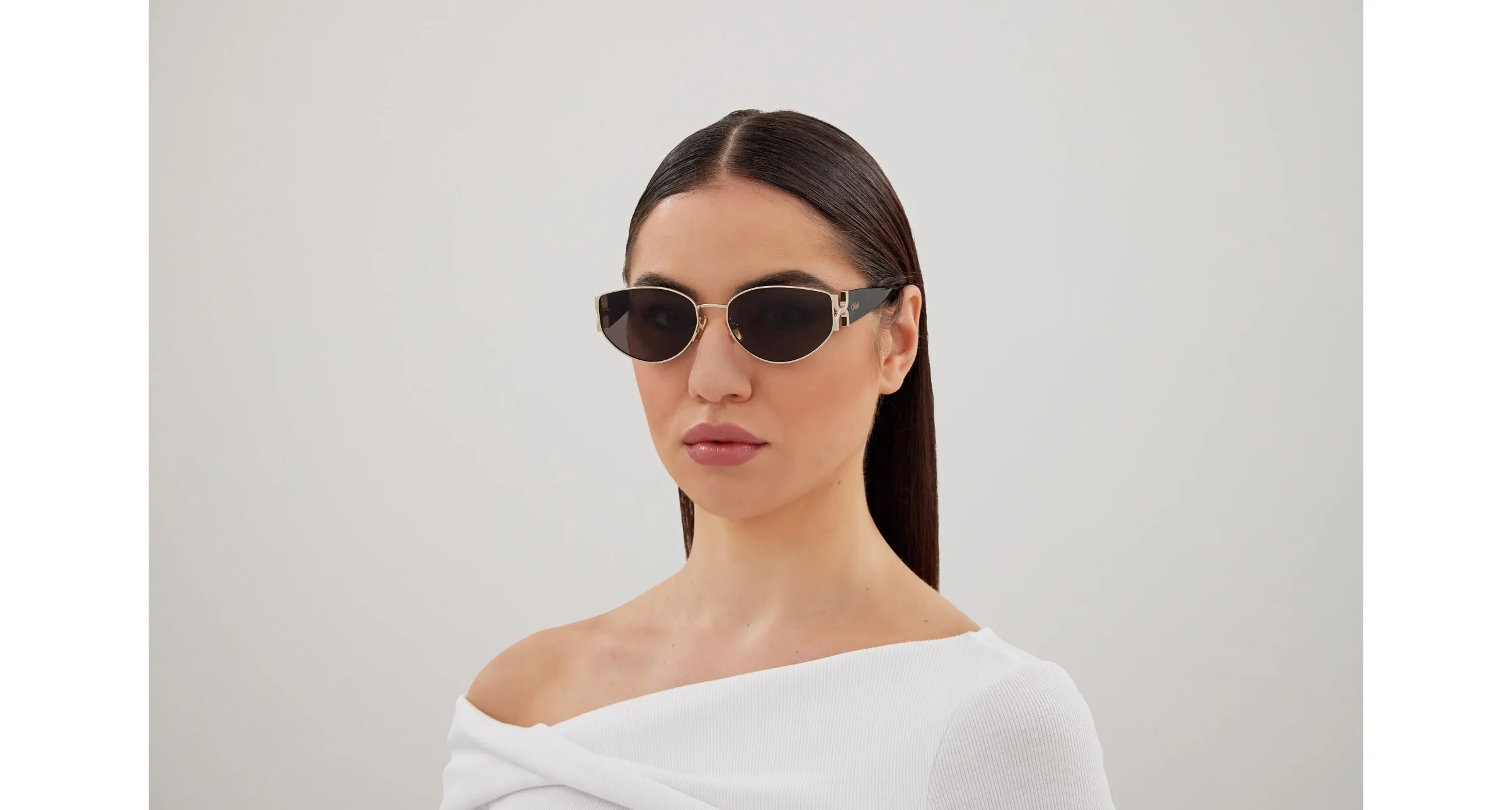 Chloé CH0260S 001 Occhiali da sole Metallo Oro Grigio Rotonda - immagine 4