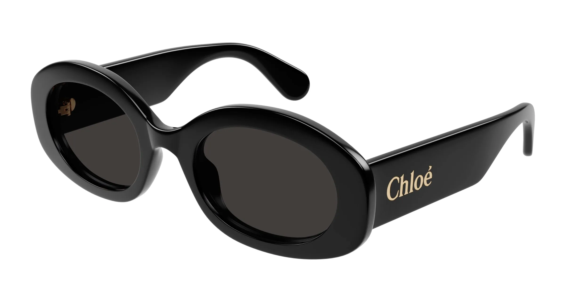 Chloé CH0258S 001 Occhiali da sole Acetato Nero Grigio Rotonda - immagine 1
