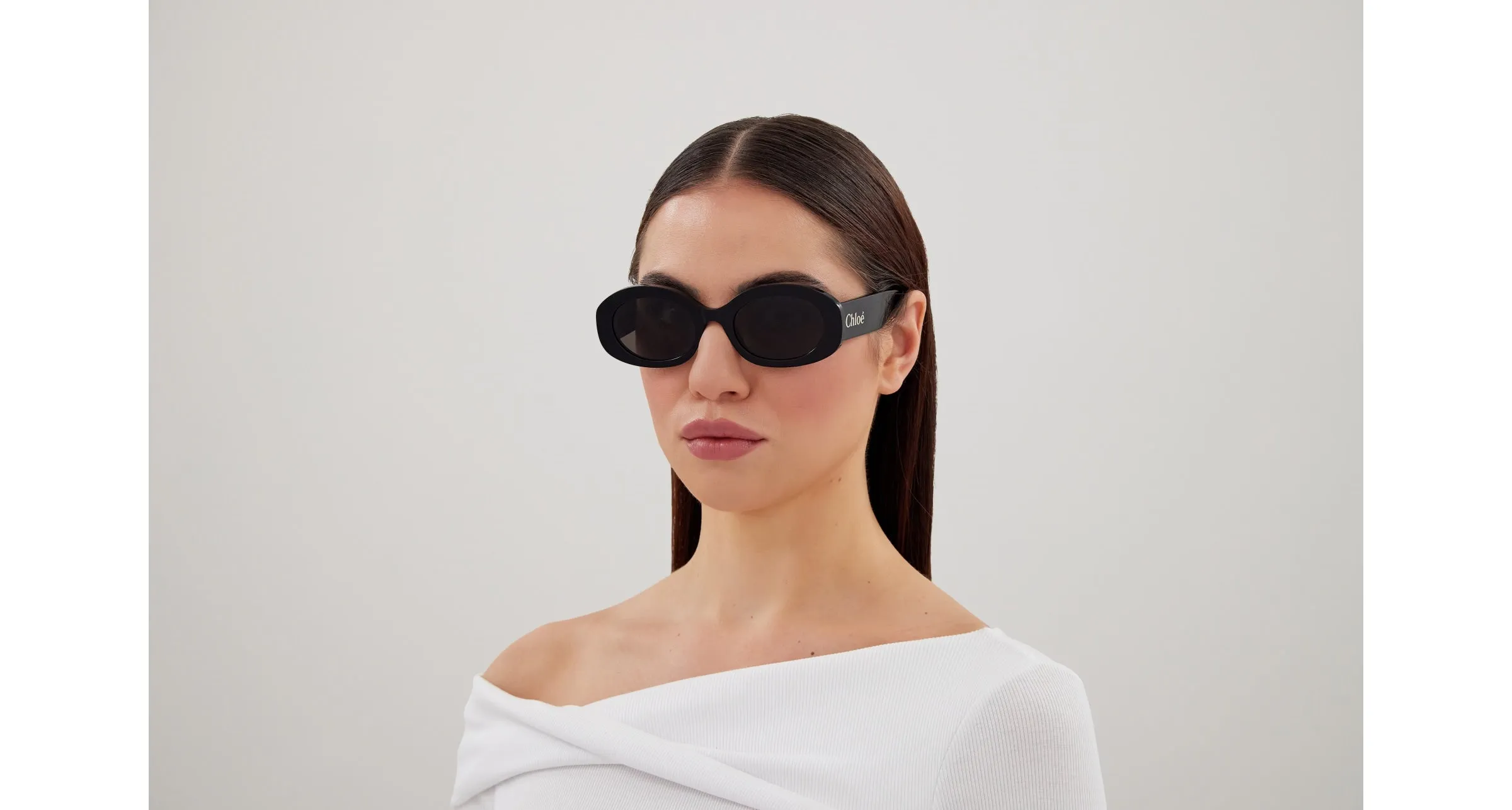 Chloé CH0258S 001 Occhiali da sole Acetato Nero Grigio Rotonda - immagine 4