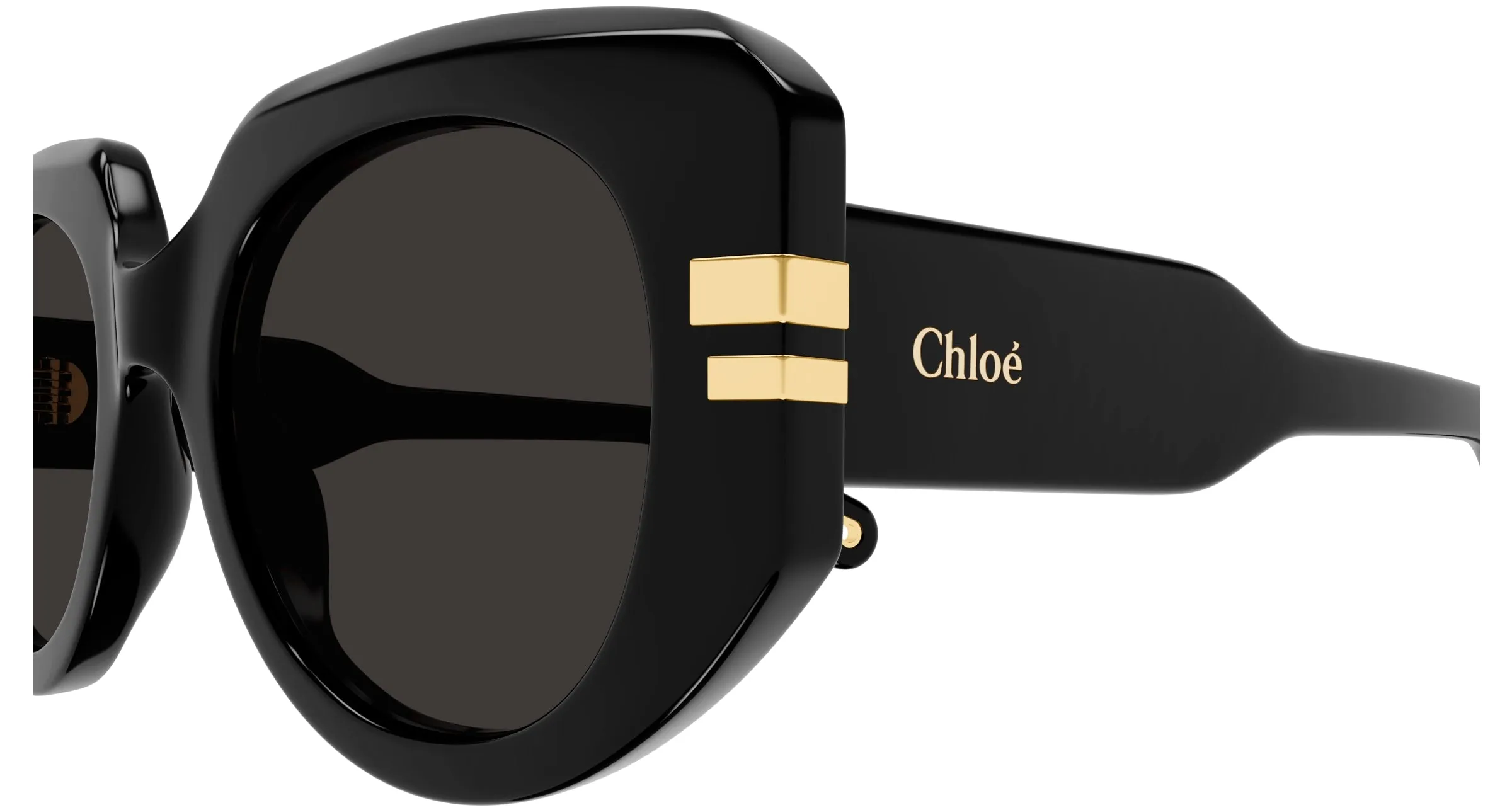 Chloé CH0257S 001 Occhiali da sole Acetato Nero Grigio Squadrata - immagine 3