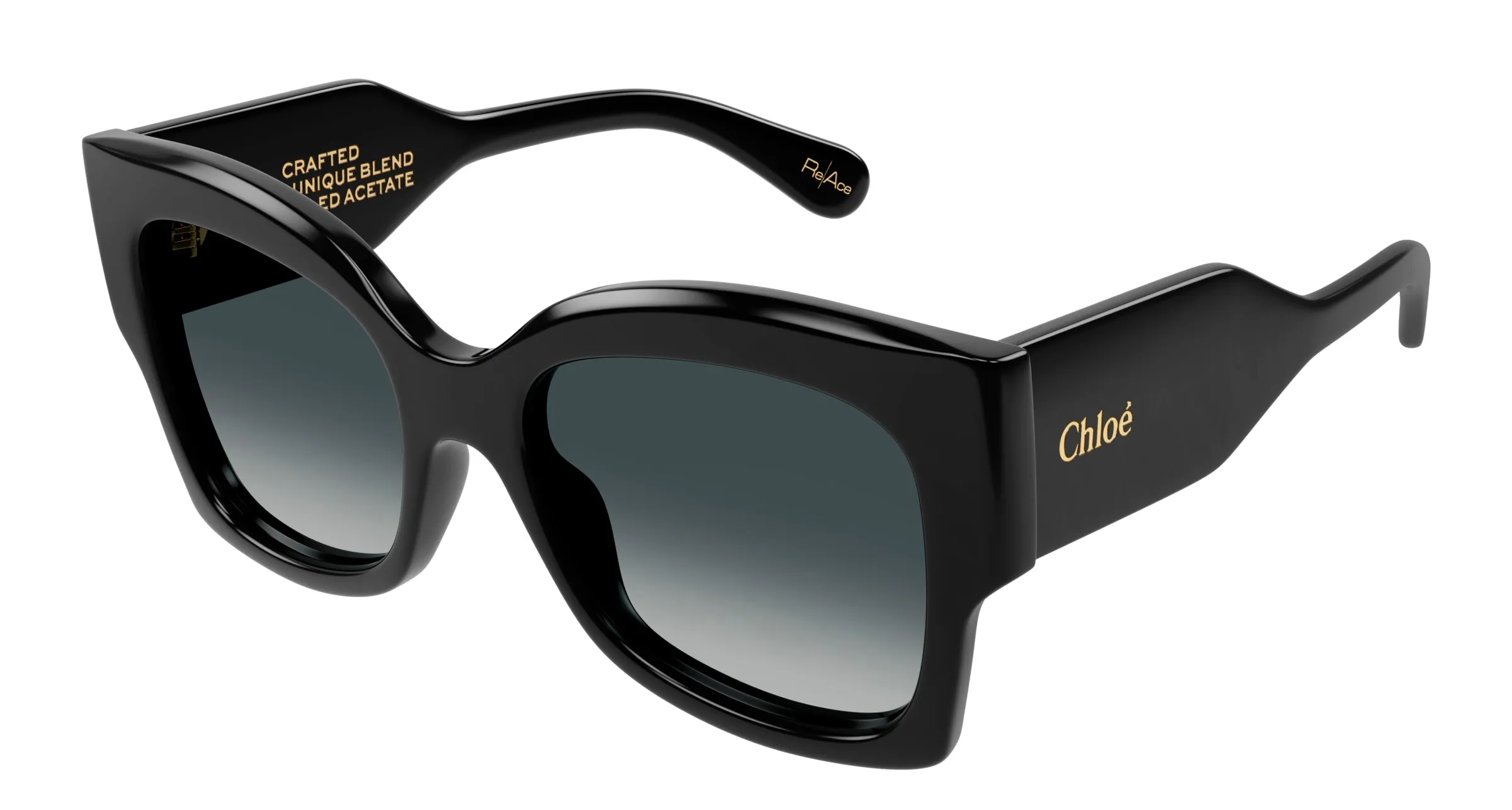 Chloé CH0252S 001 Occhiali da sole Acetato Nero Grigio Farfalla - immagine 1