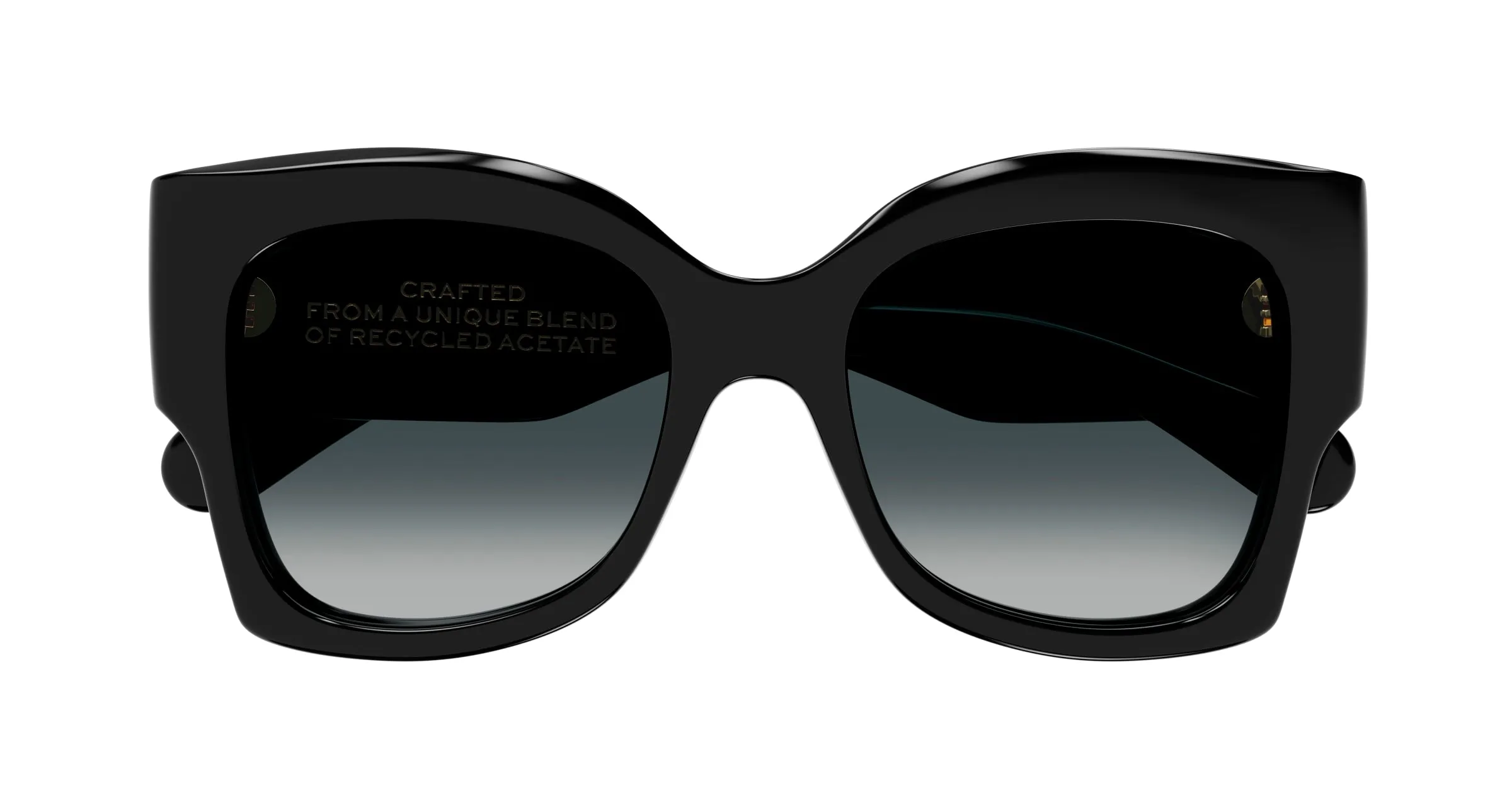 Chloé CH0252S 001 Occhiali da sole Acetato Nero Grigio Farfalla - immagine 2