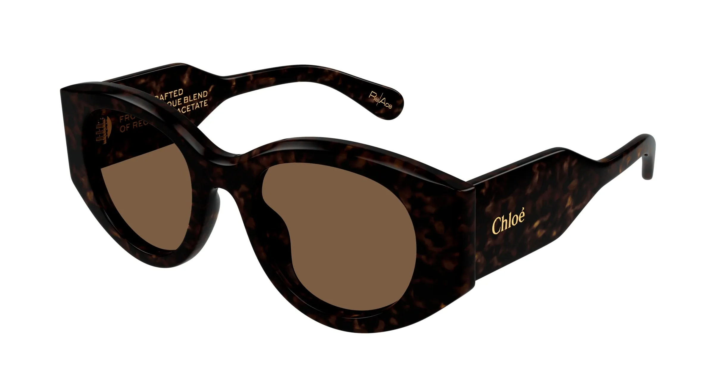 Chloé CH0251S 002 Occhiali da sole Acetato Havana Marrone Rotonda - immagine 1