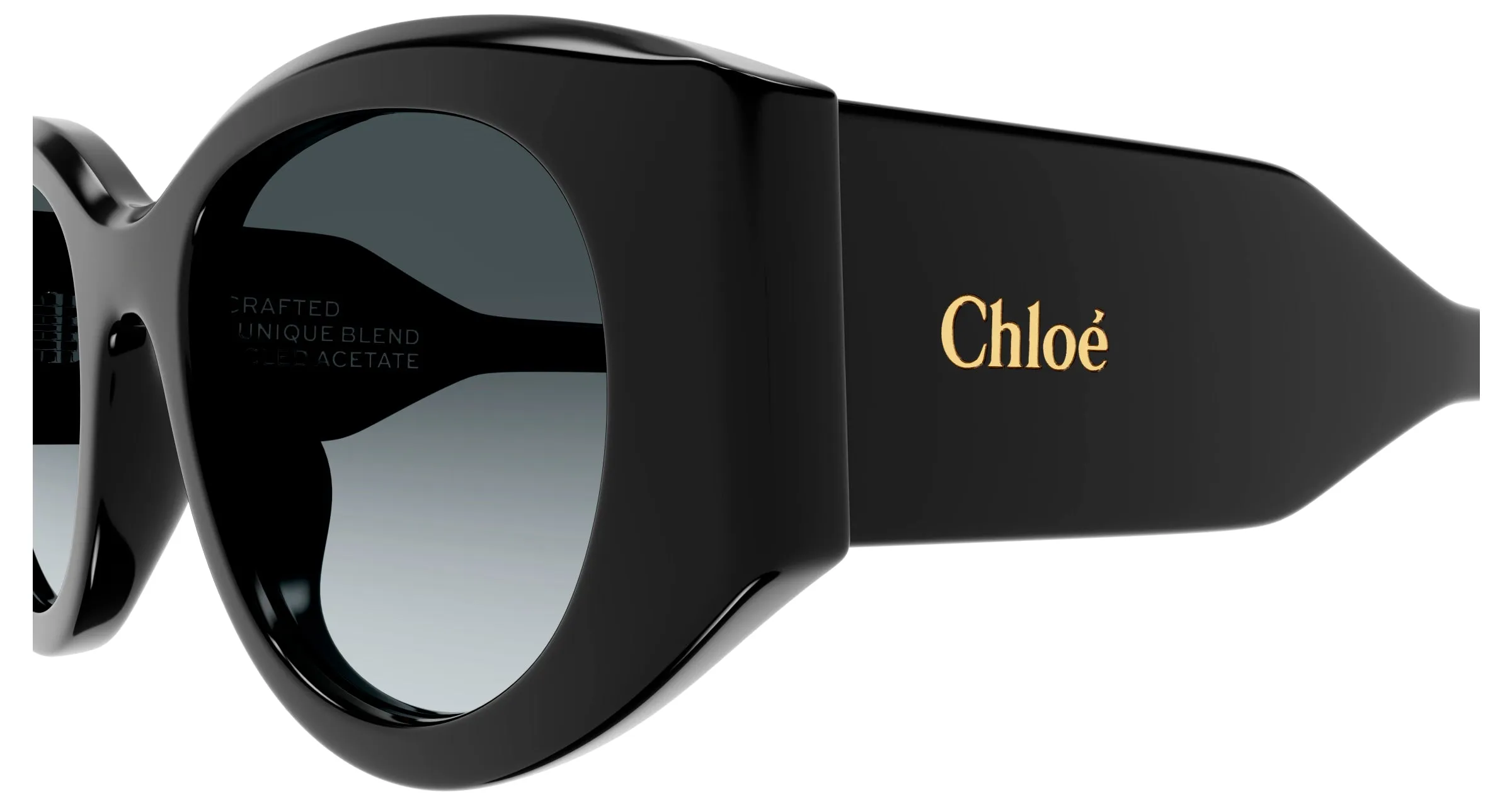 Chloé CH0251S 001 Occhiali da sole Acetato Nero Grigio Rotonda - immagine 3