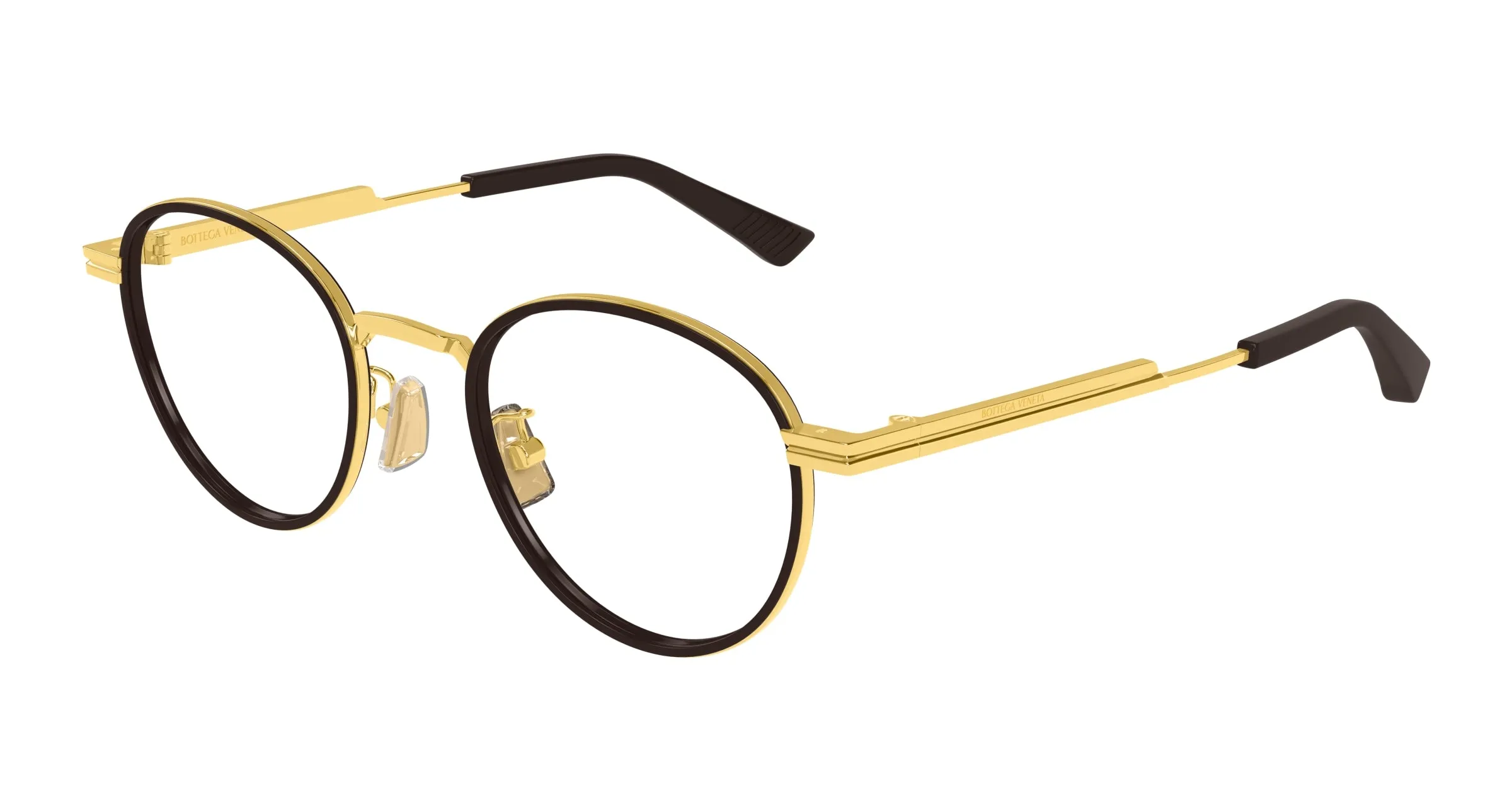 Bottega Veneta BV1337OJ 004 Montature da vista Metallo Oro Trasparente Rotonda - immagine 1