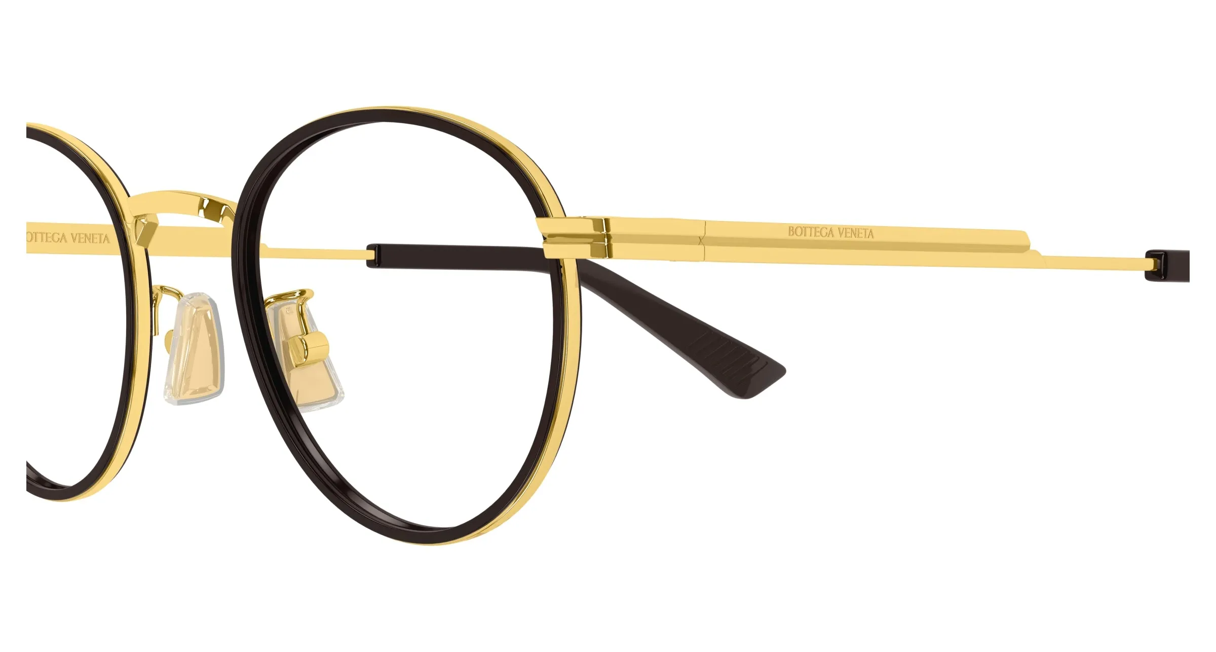 Bottega Veneta BV1337OJ 004 Montature da vista Metallo Oro Trasparente Rotonda - immagine 3