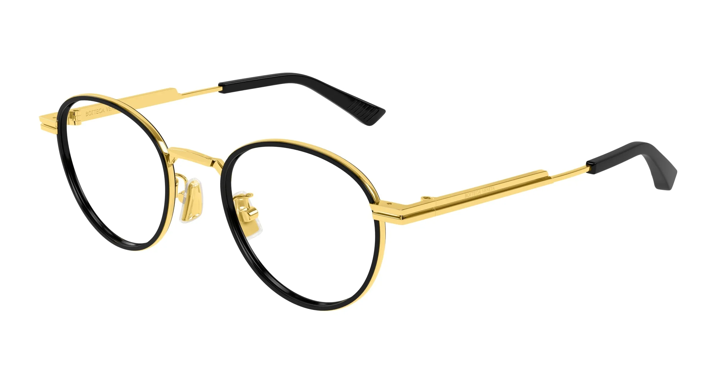 Bottega Veneta BV1337OJ 001 Montature da vista Metallo Oro Trasparente Rotonda - immagine 1