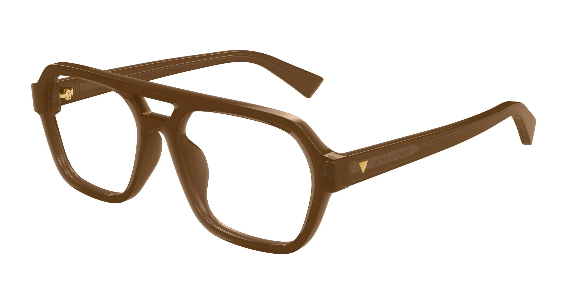 Bottega Veneta BV1336OA 004 Montature da vista Acetato Marrone Trasparente Pilot - immagine 1